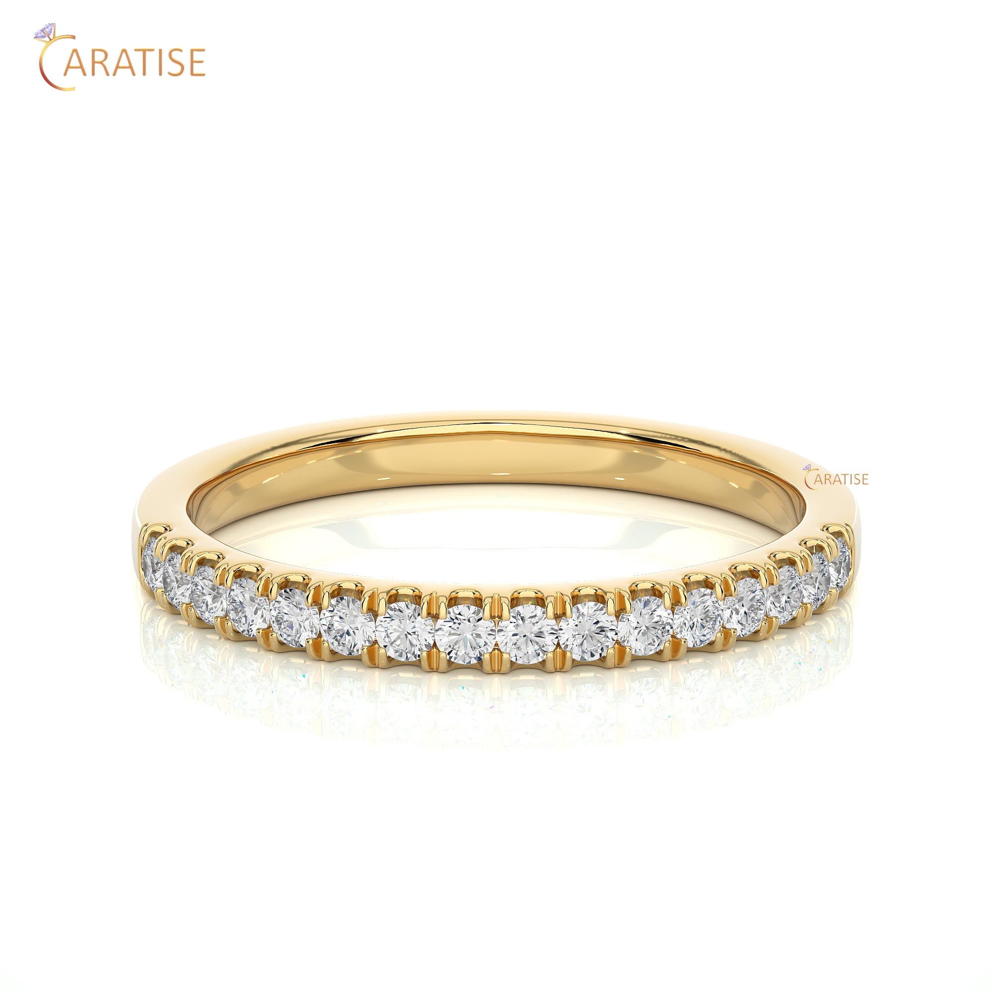 0.25 TDW Round Cut Moissanite Diamond Band Ring 925 Silver