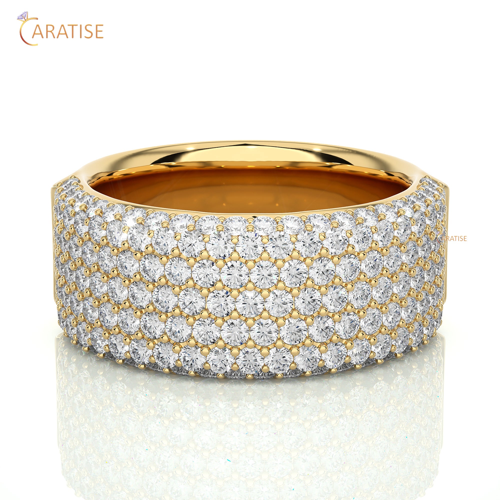 1.93 TDW Round Cut Moissanite Diamond Band Ring 925 Silver