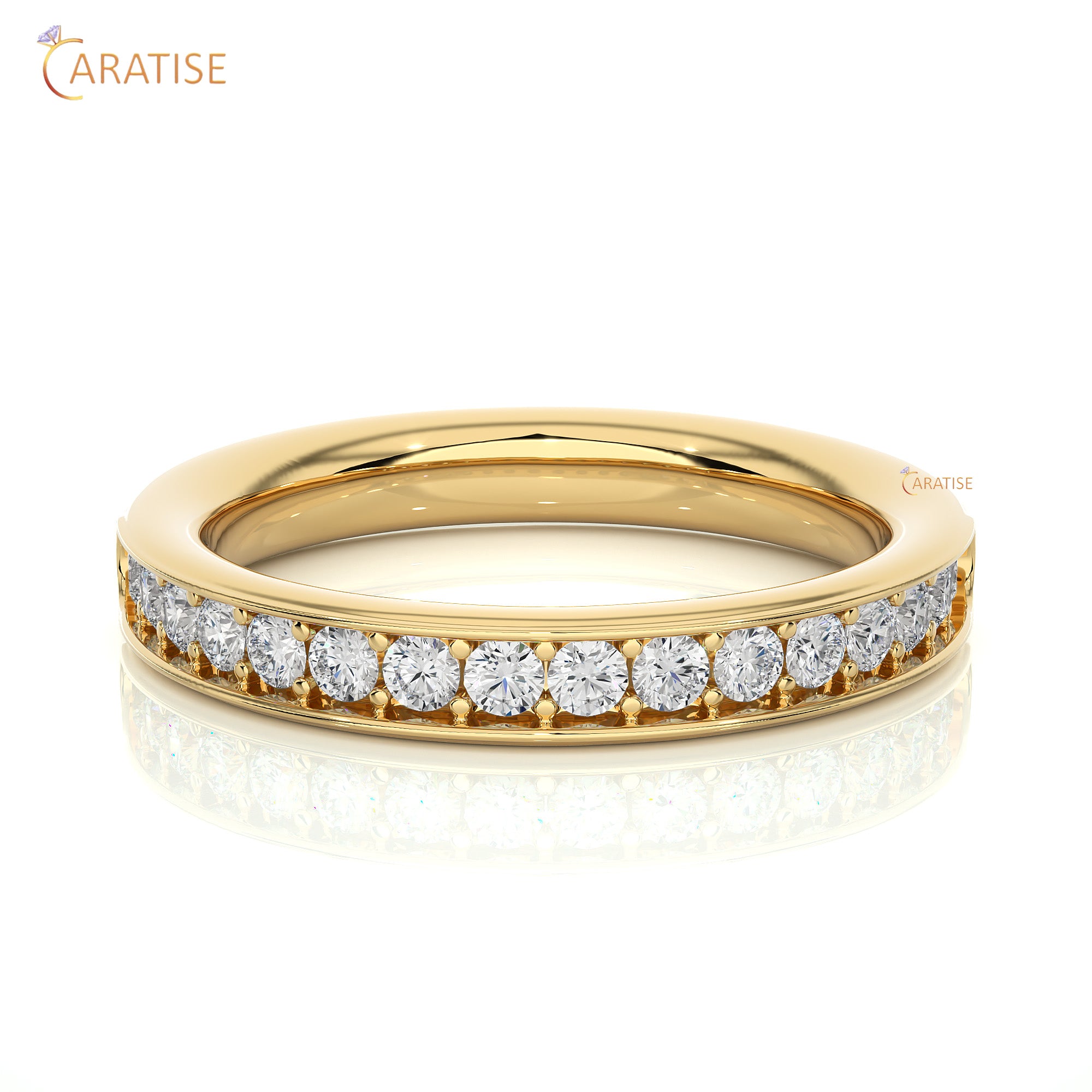 0.41 TDW Round Cut Moissanite Diamond Band Ring 925 Silver