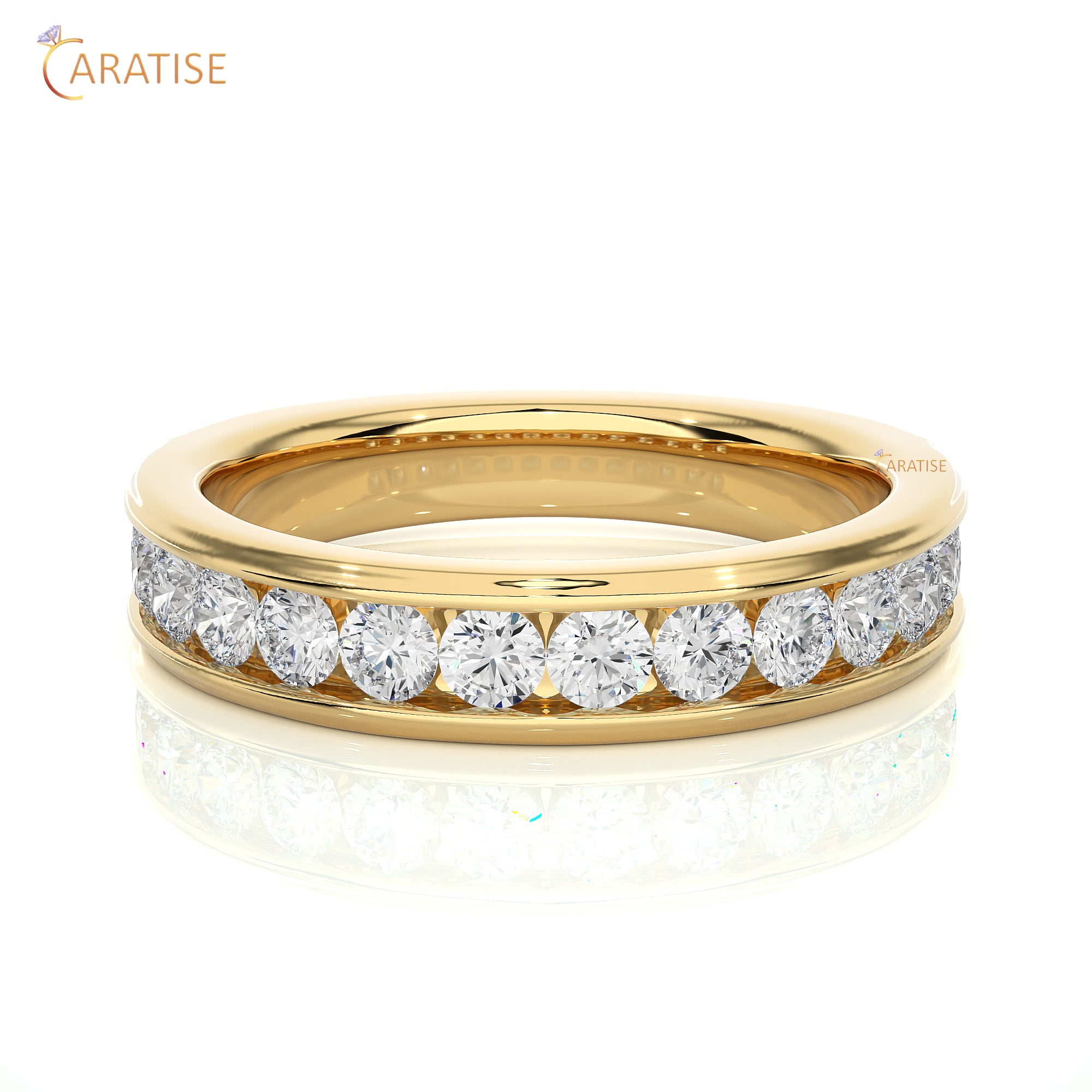 0.92 TDW Round Cut Moissanite Diamond Band Ring 925 Silver