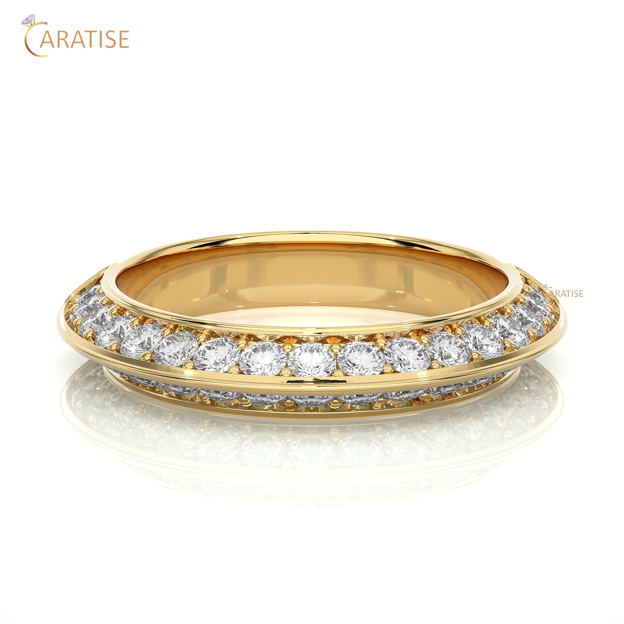 1.02 TDW Round Cut Moissanite Diamond Band Ring 925 Silver