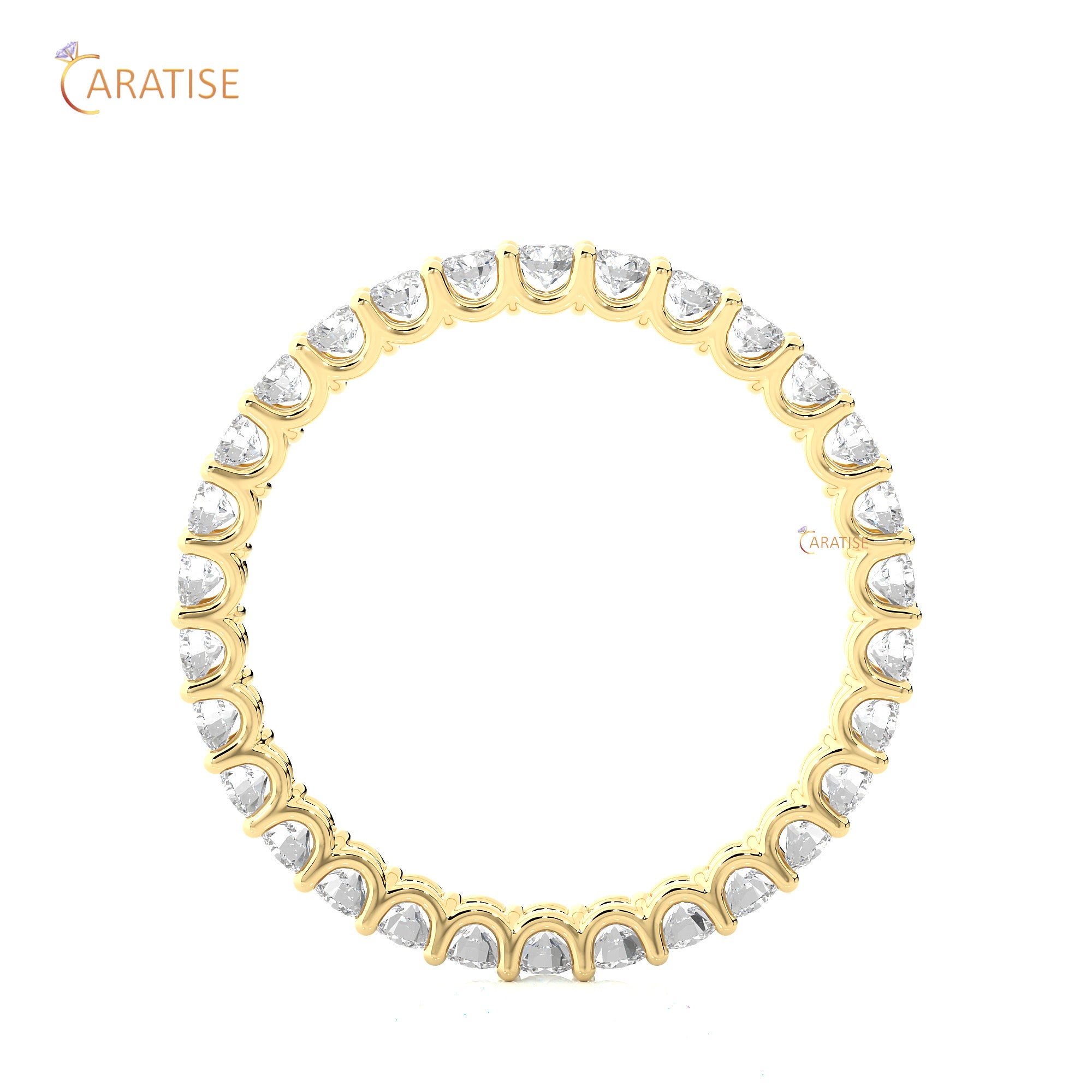 1.04 TDW Round Cut Moissanite Diamond Band 925 Silver