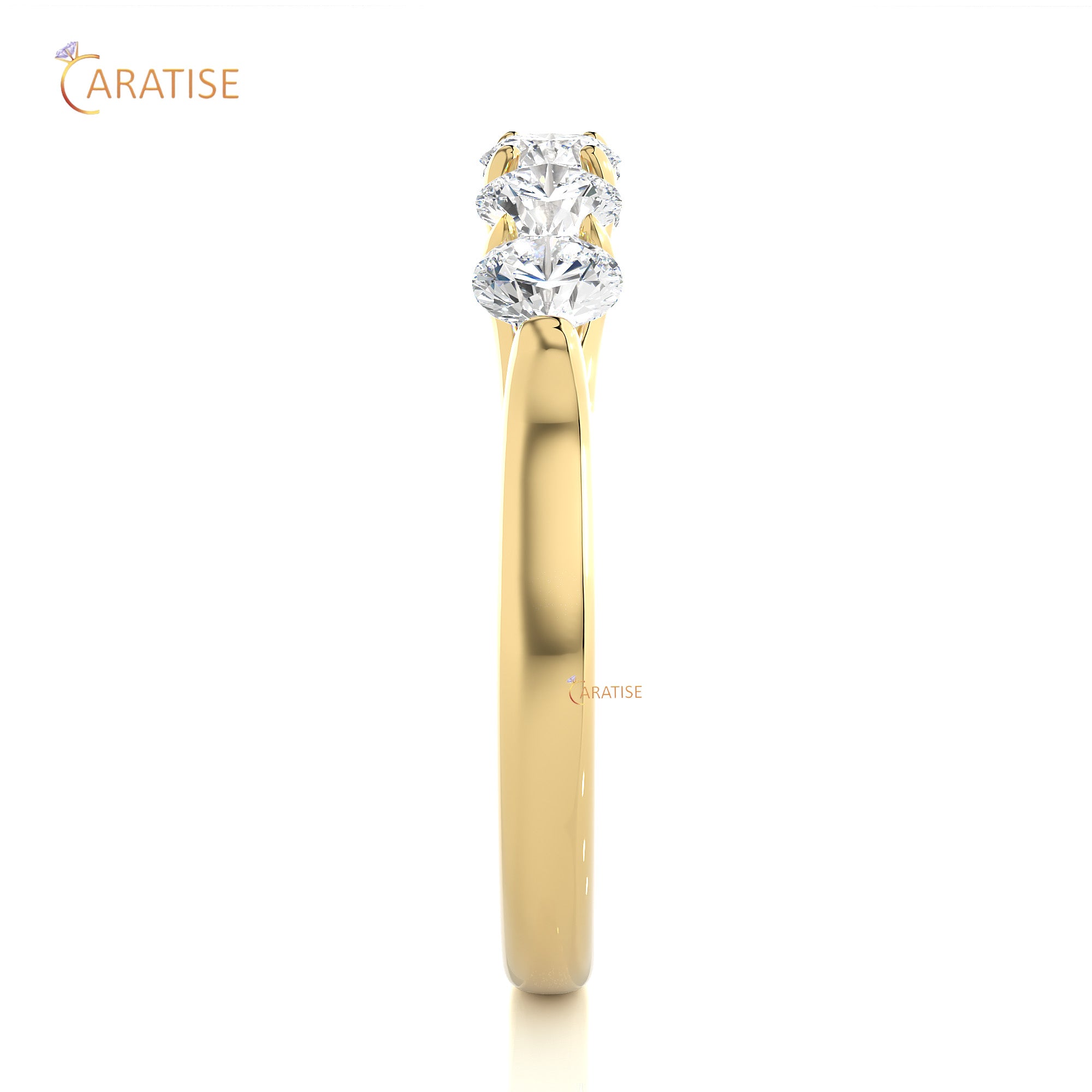 1.03 TDW Round Cut Moissanite Diamond Band Ring 925 Silver