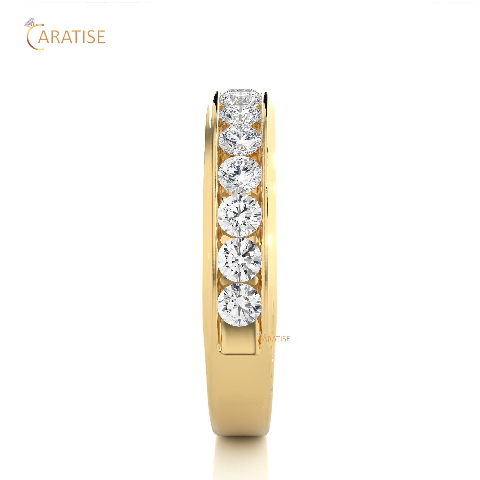 0.92 TDW Round Cut Moissanite Diamond Band Ring 925 Silver