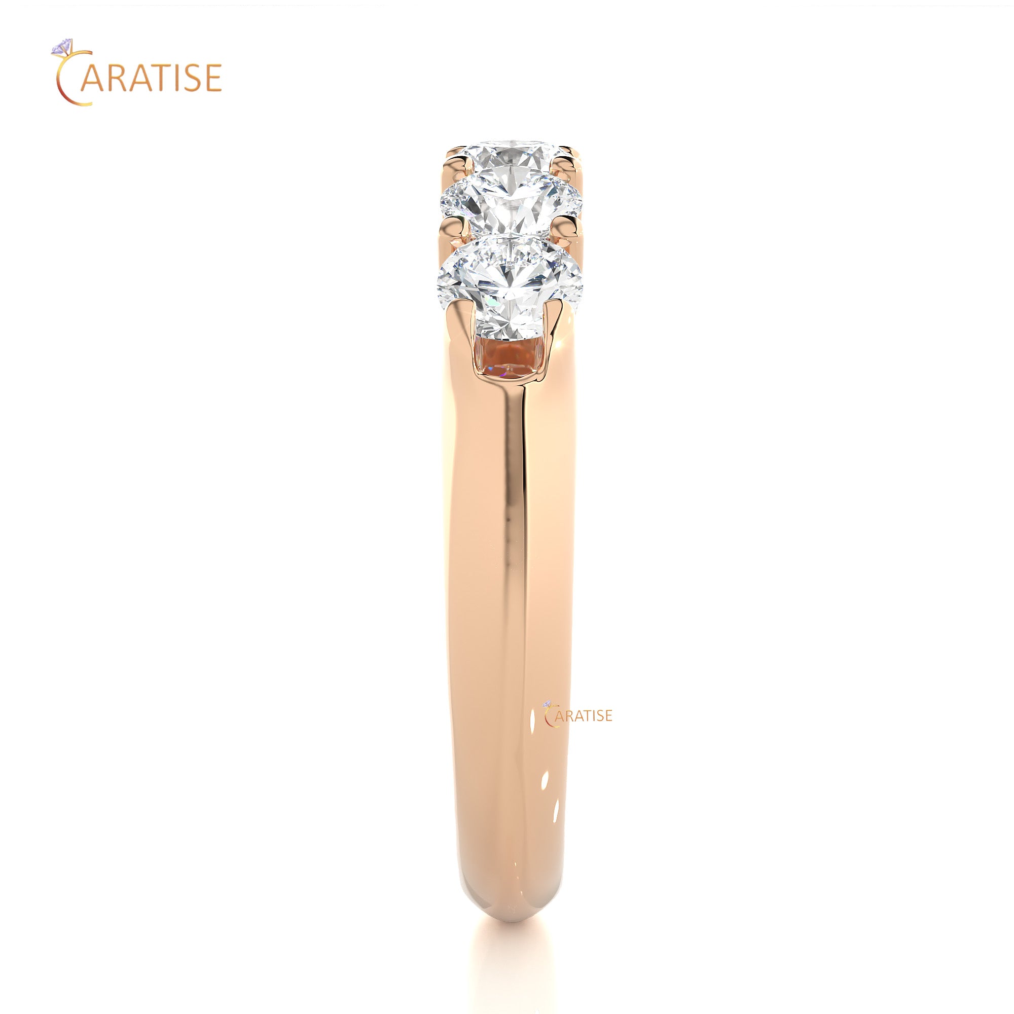 1.11 TDW Round Cut Moissanite Diamond Band Ring 925 Silver