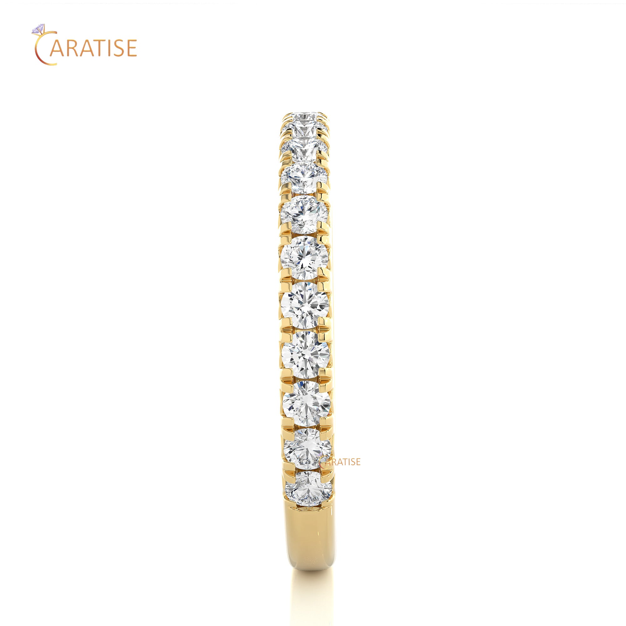 0.73 TDW Round Cut Moissanite Diamond Band Ring 925 Silver