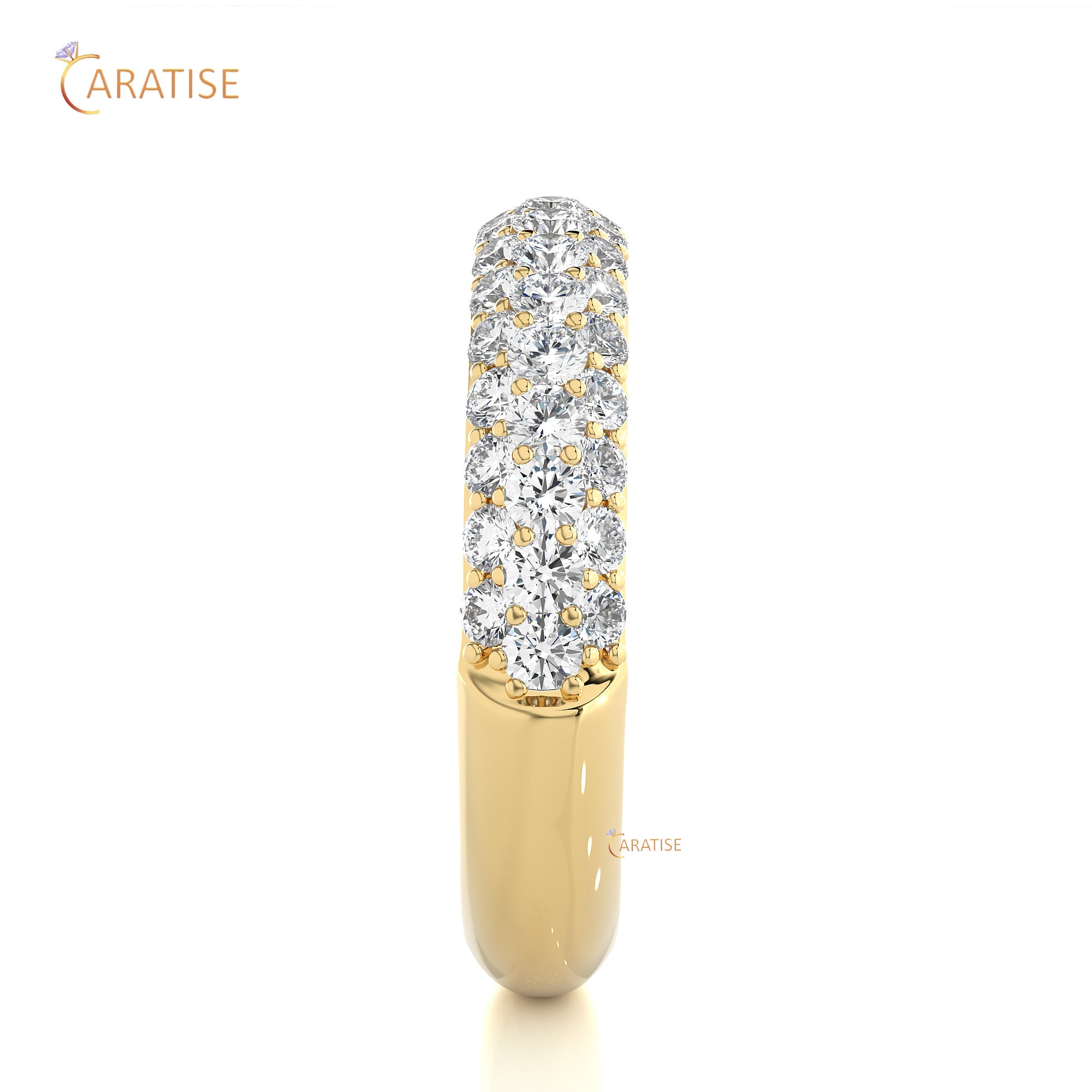 0.93 TDW Round Cut  Moissanite Diamond Band Ring 925 Silver