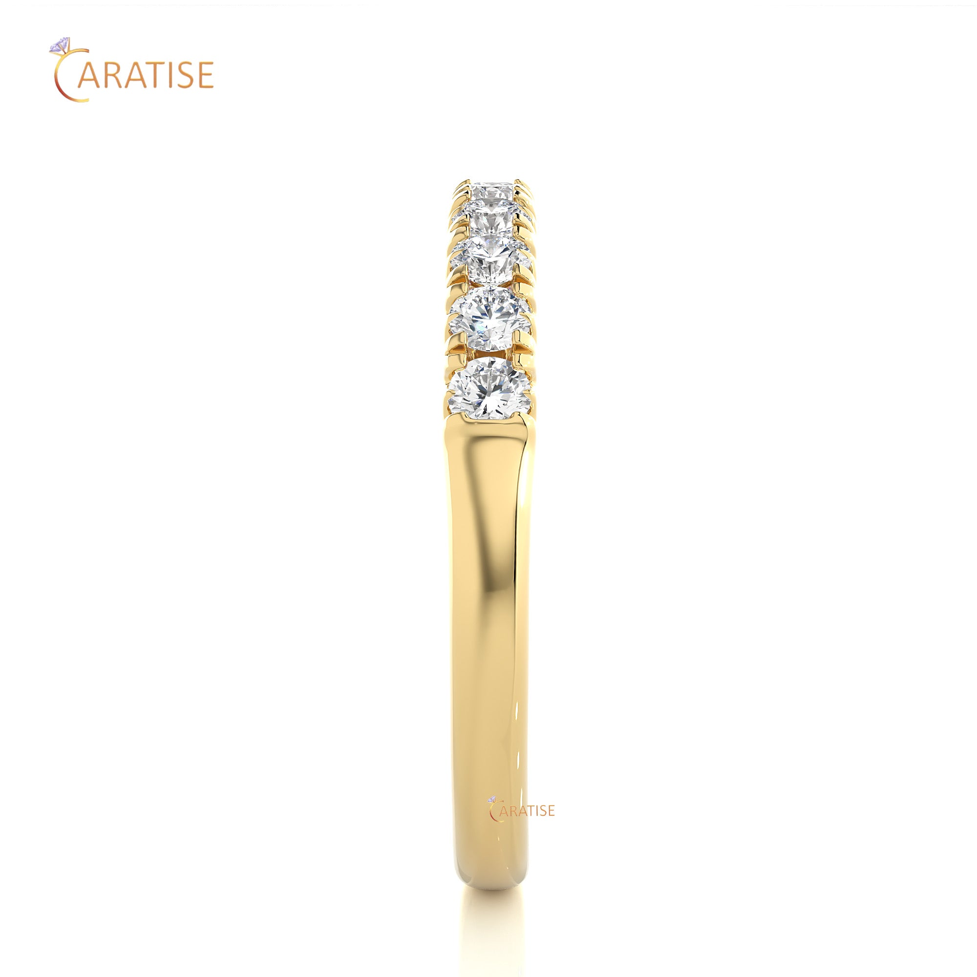 0.47 TDW Round Cut Moissanite Diamond Band Ring 925 Silver