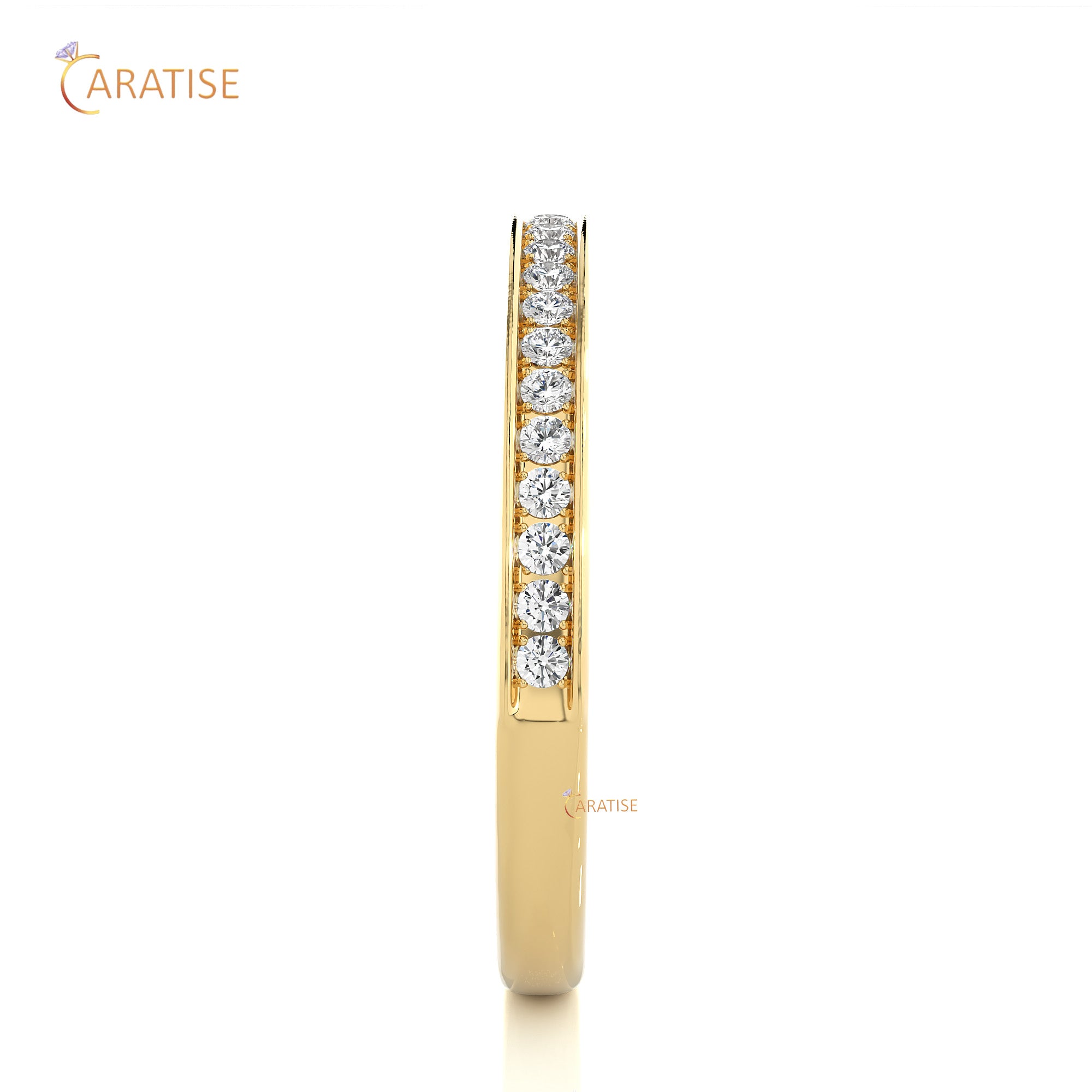 0.19 TDW Round Cut Moissanite Diamond Band Ring 925 Silver