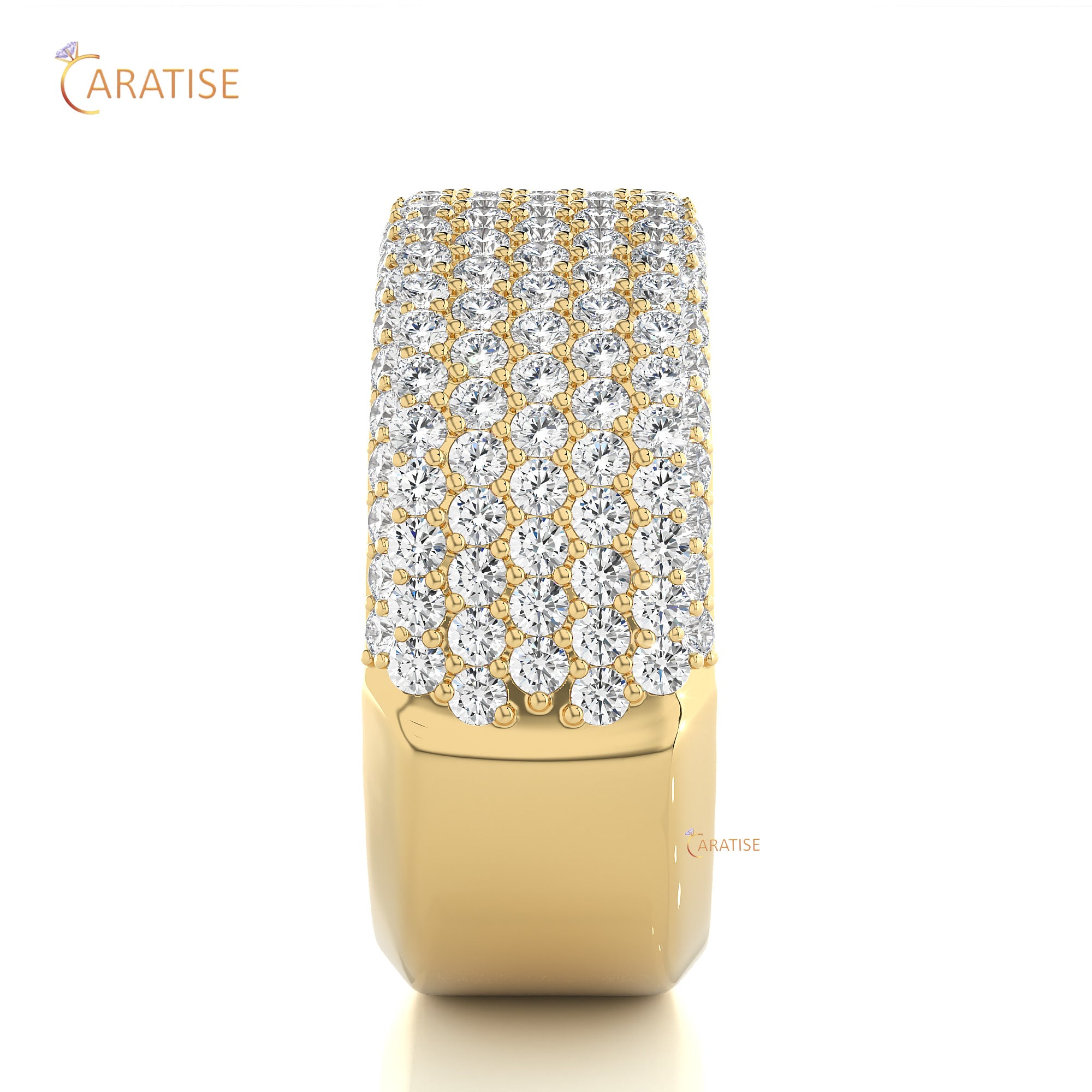 1.93 TDW Round Cut Moissanite Diamond Band Ring 925 Silver