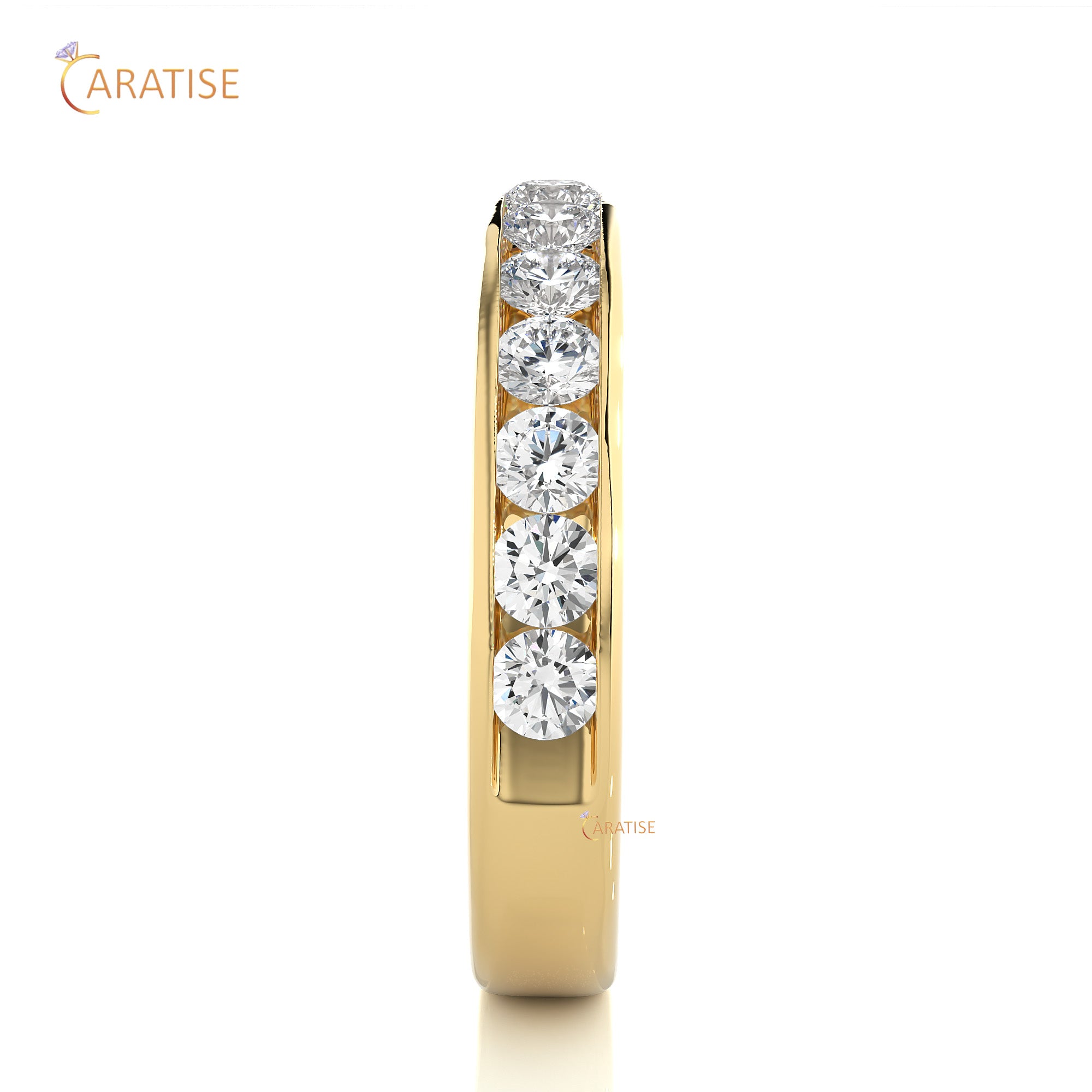 0.96 TDW Round Cut Moissanite Diamond Band Ring 925 Silver