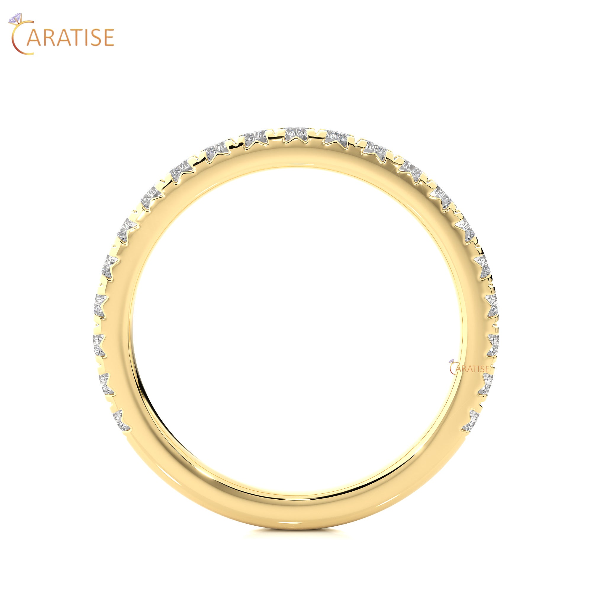 0.73 TDW Round Cut Moissanite Diamond Band Ring 925 Silver