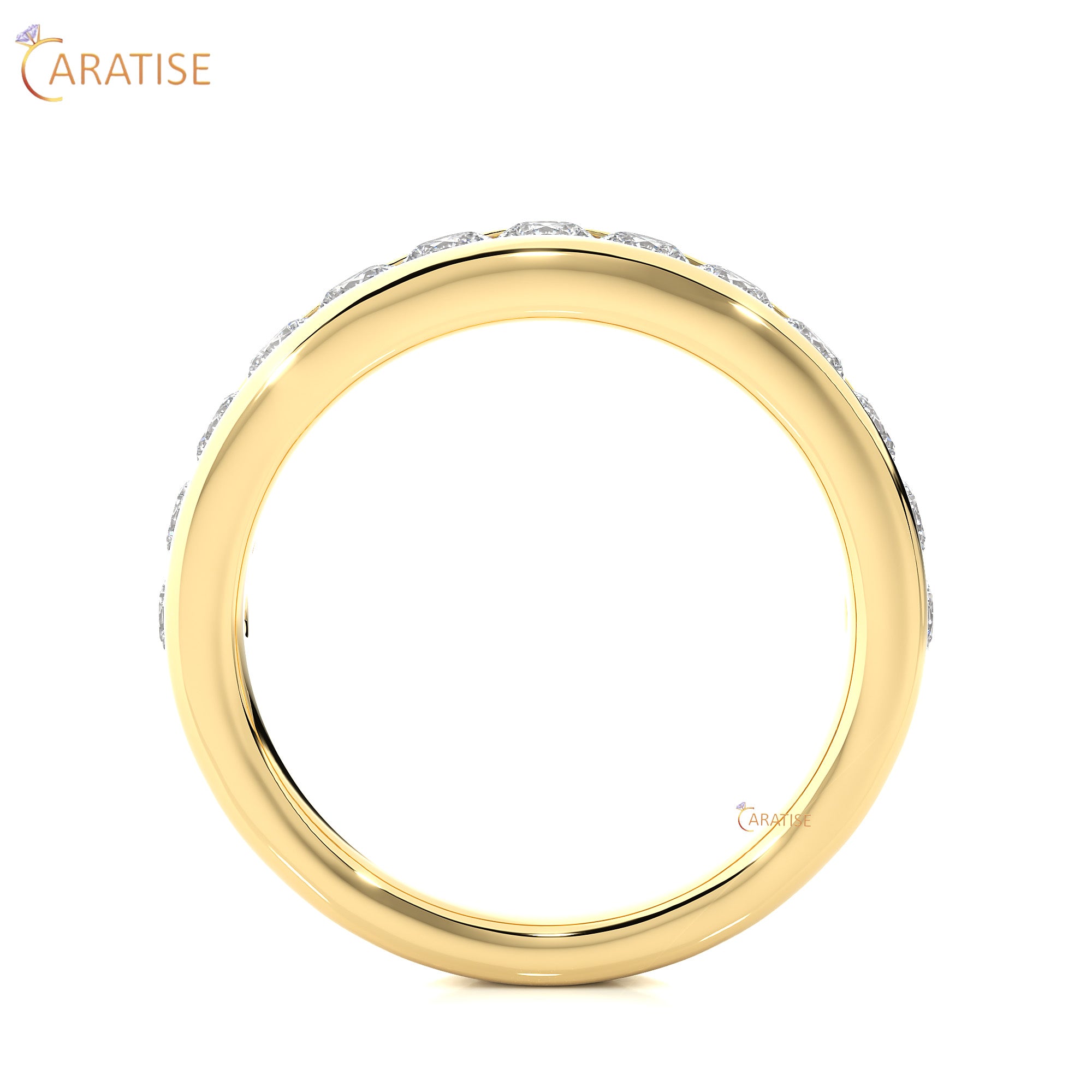 0.96 TDW Round Cut Moissanite Diamond Band Ring 925 Silver