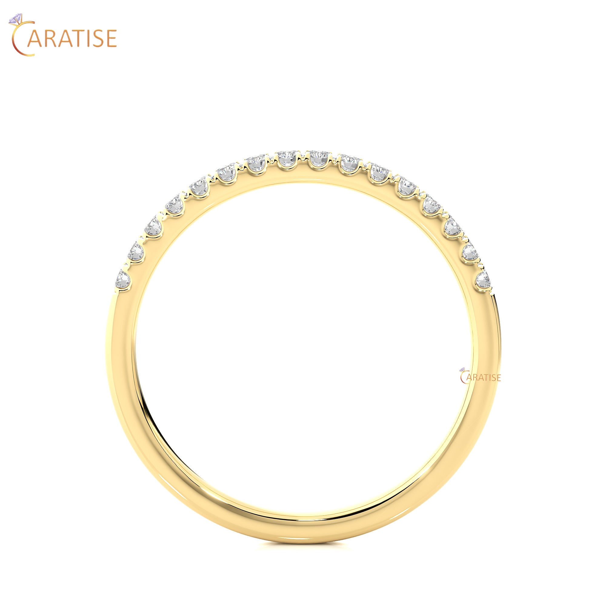 0.25 TDW Round Cut Moissanite Diamond Band Ring 925 Silver