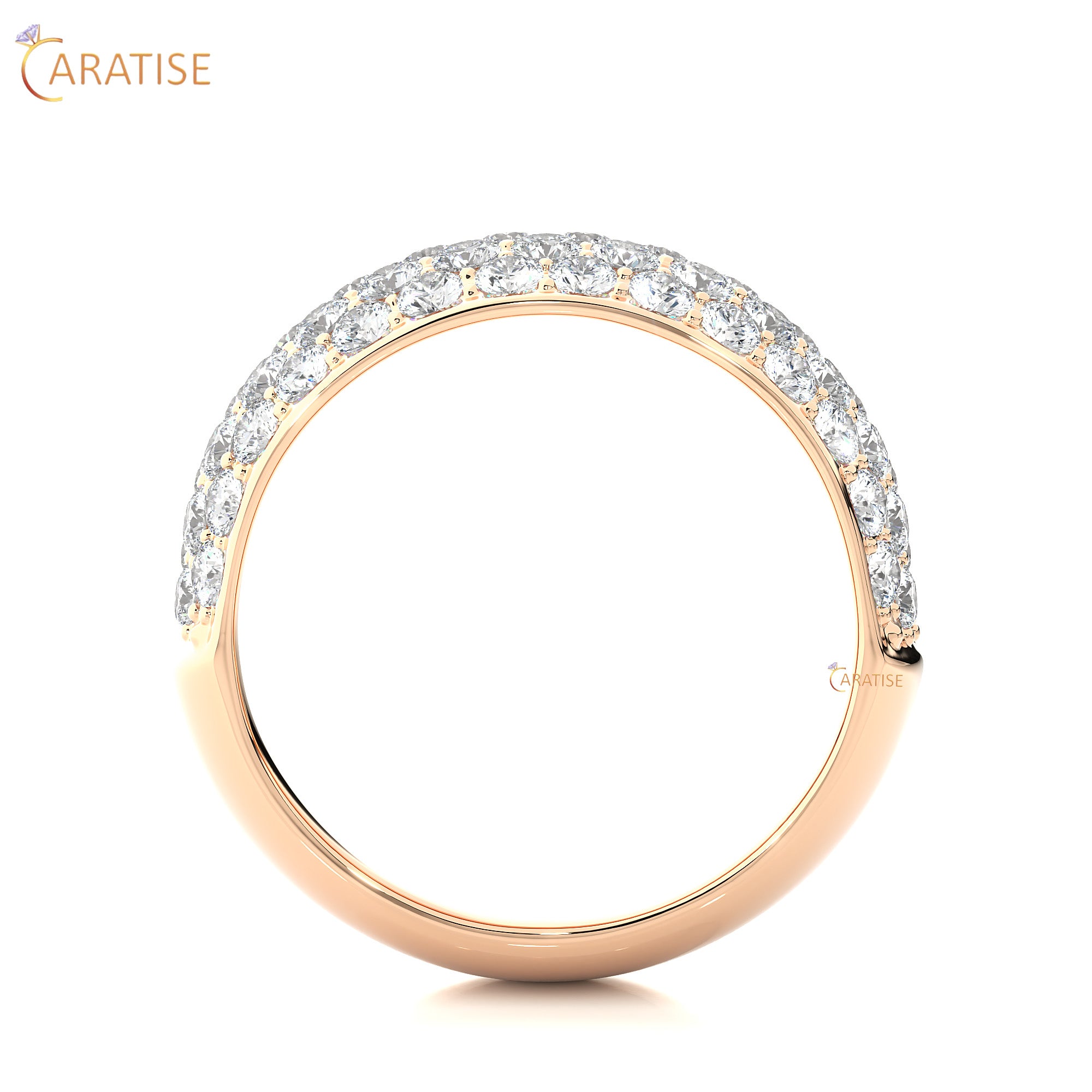 1.87 TDW Round Cut Moissanite Diamond Band Ring 925 Silver