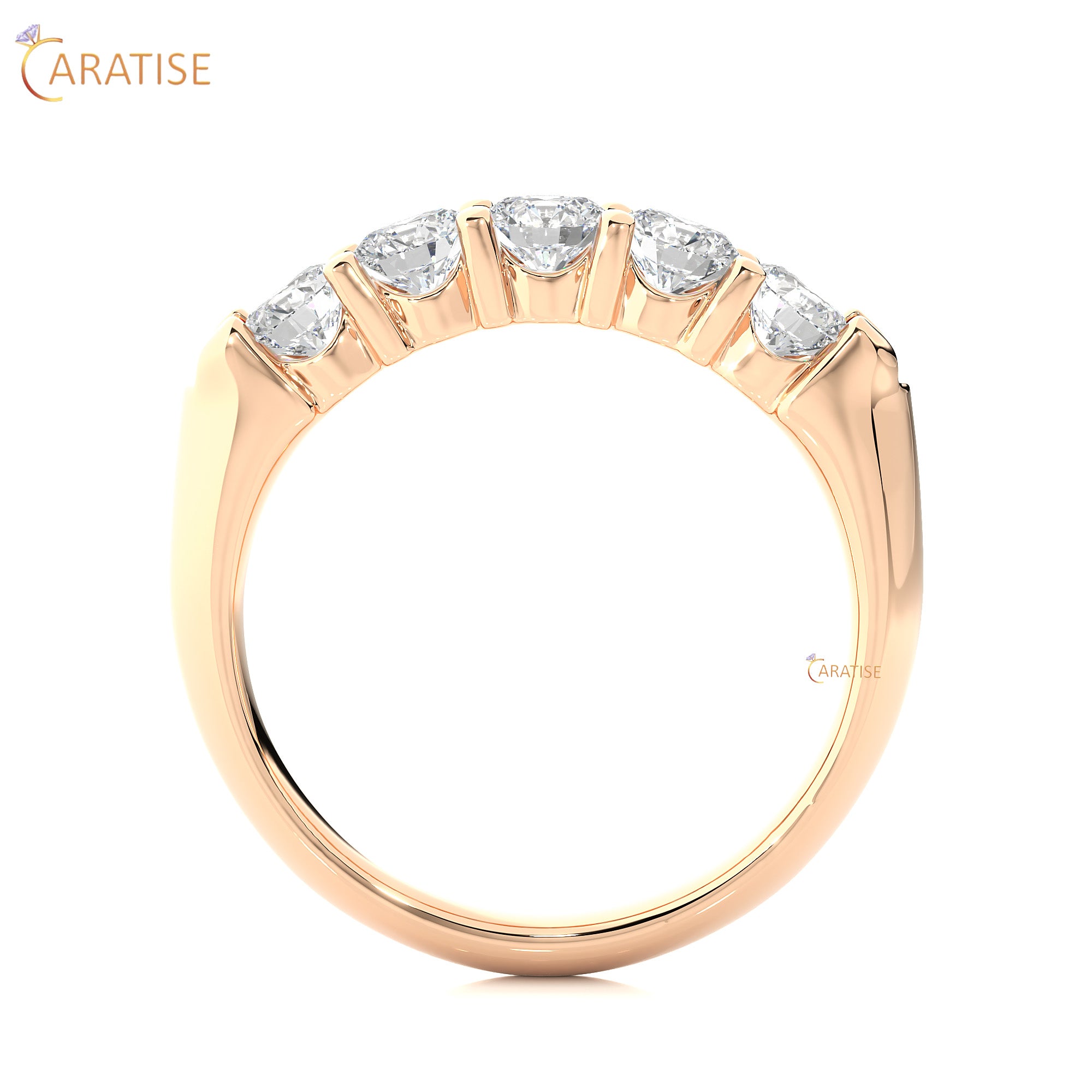 1.11 TDW Round Cut Moissanite Diamond Band Ring 925 Silver