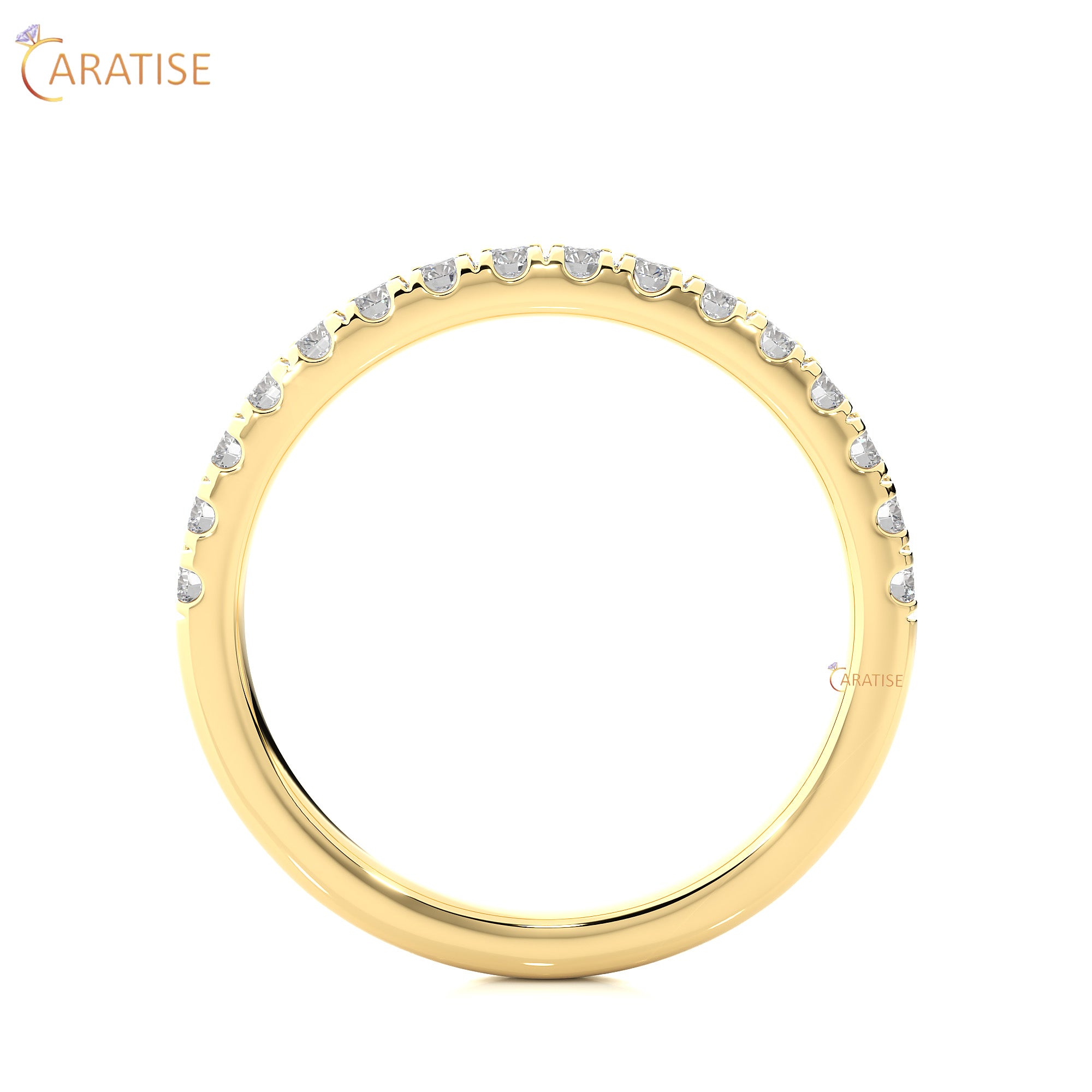 0.56 TDW Round Cut Moissanite Diamond Band Ring 925 Silver