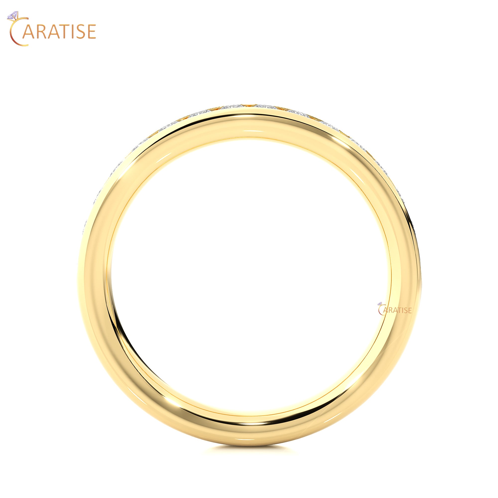 0.35 TDW Round Cut Moissanite Diamond Band Ring 925 Silver