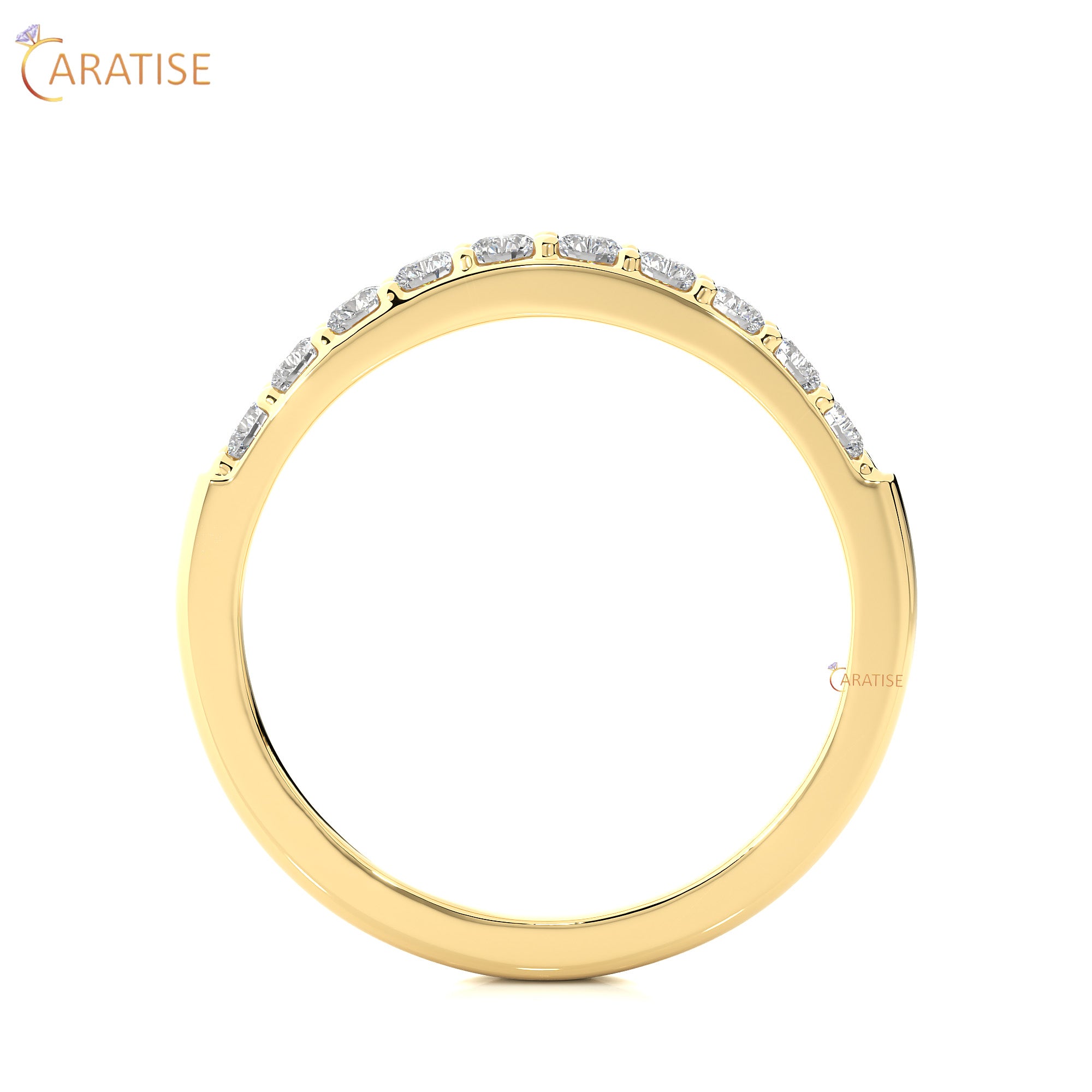 0.40 TDW Round Cut Moissanite Diamond Band Ring 925 Silver