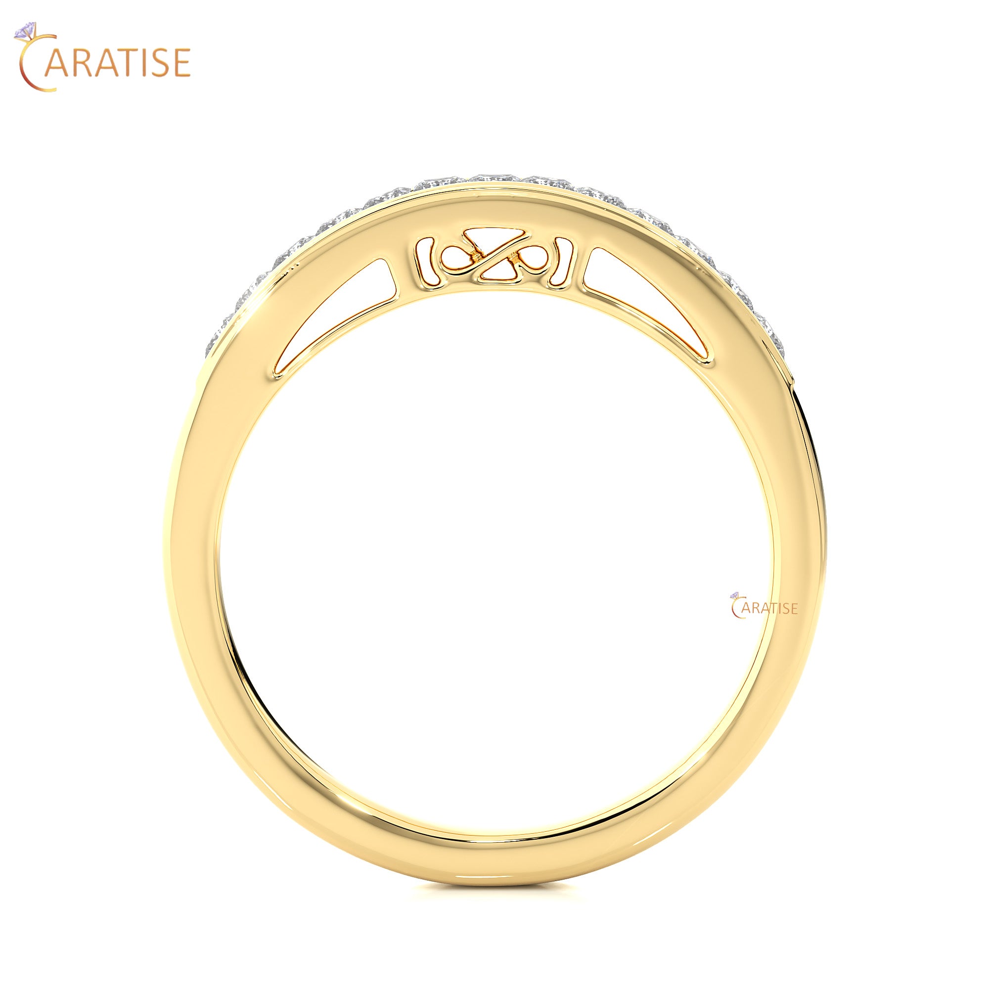 0.32 TDW Princess Cut Moissanite Diamond Band Ringn 925 Silver