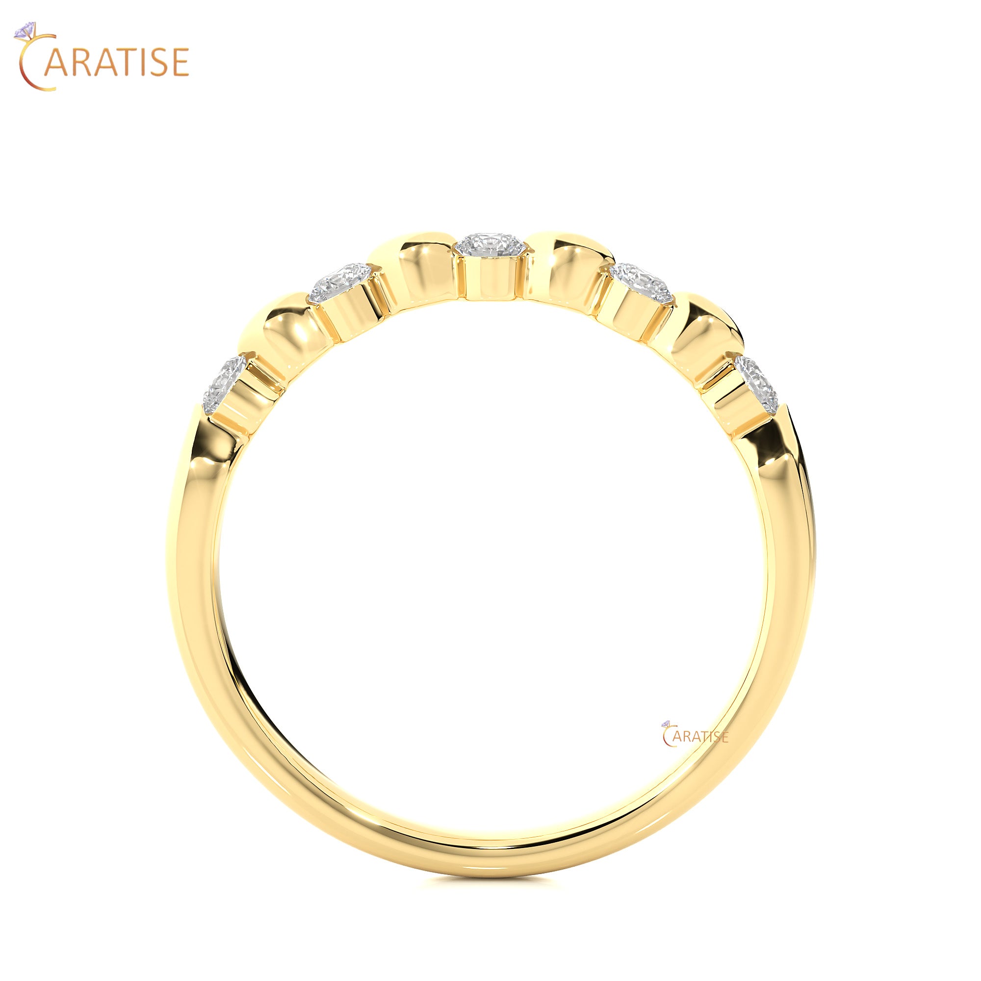 0.26 TDW Round Cut Moissanite Diamond Band Ring 925 Silver