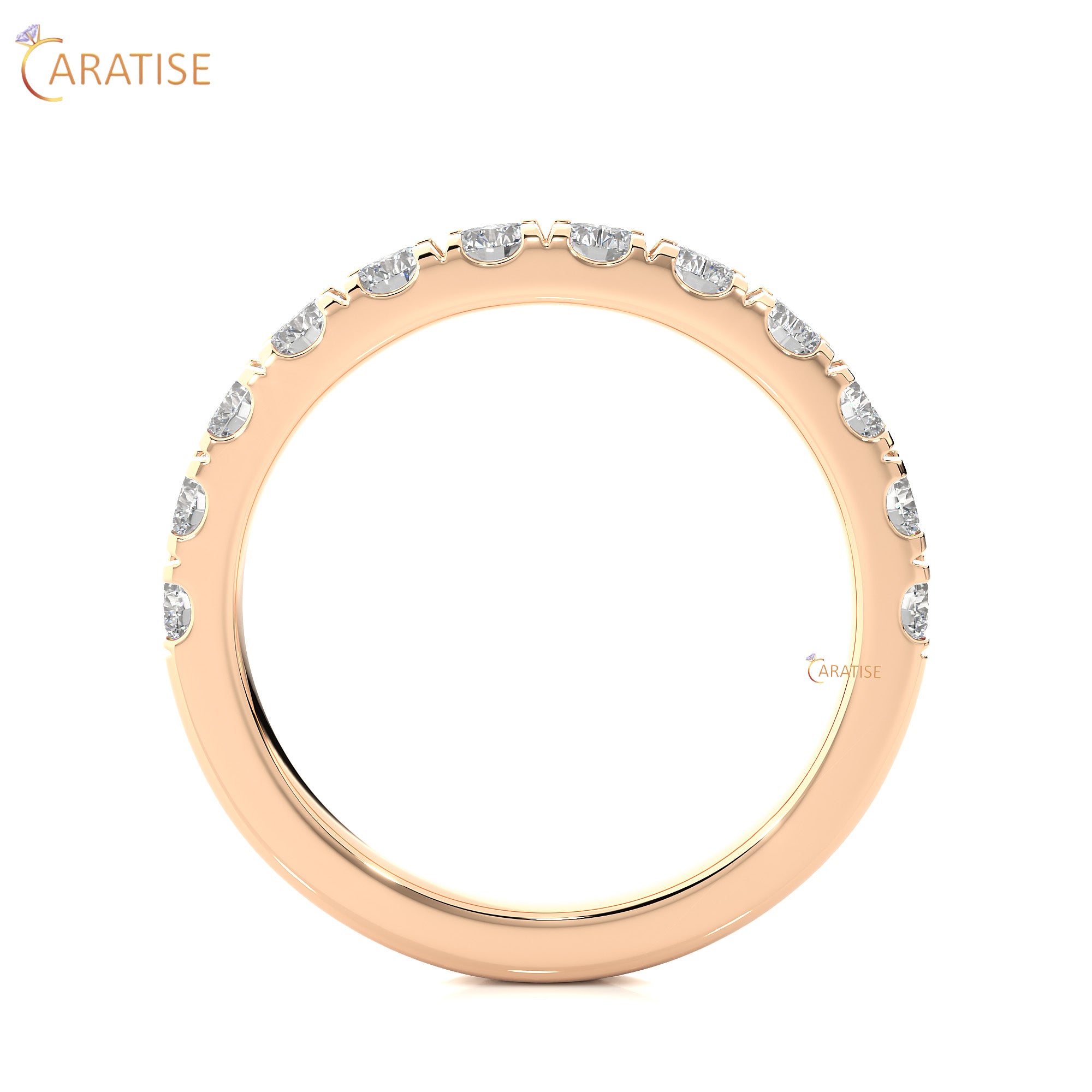 0.99 TDW Round Cut Moissanite Diamond Band Ring 925 Silver