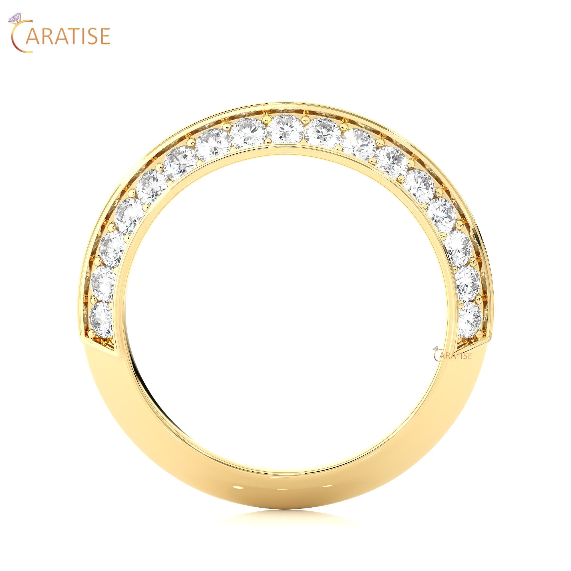 1.02 TDW Round Cut Moissanite Diamond Band Ring 925 Silver