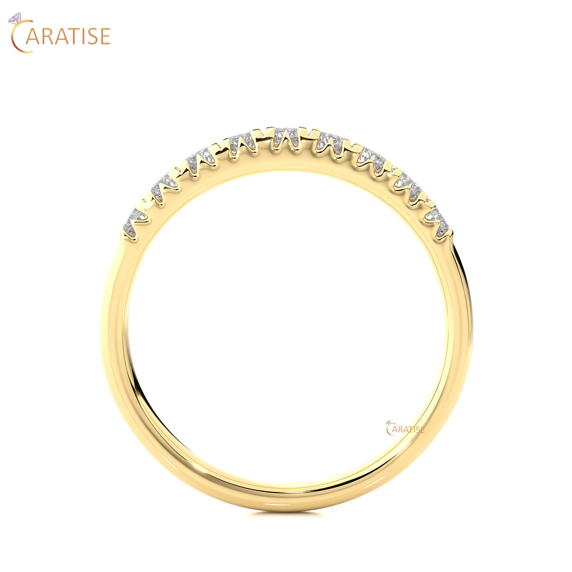 0.47 TDW Round Cut Moissanite Diamond Band Ring 925 Silver