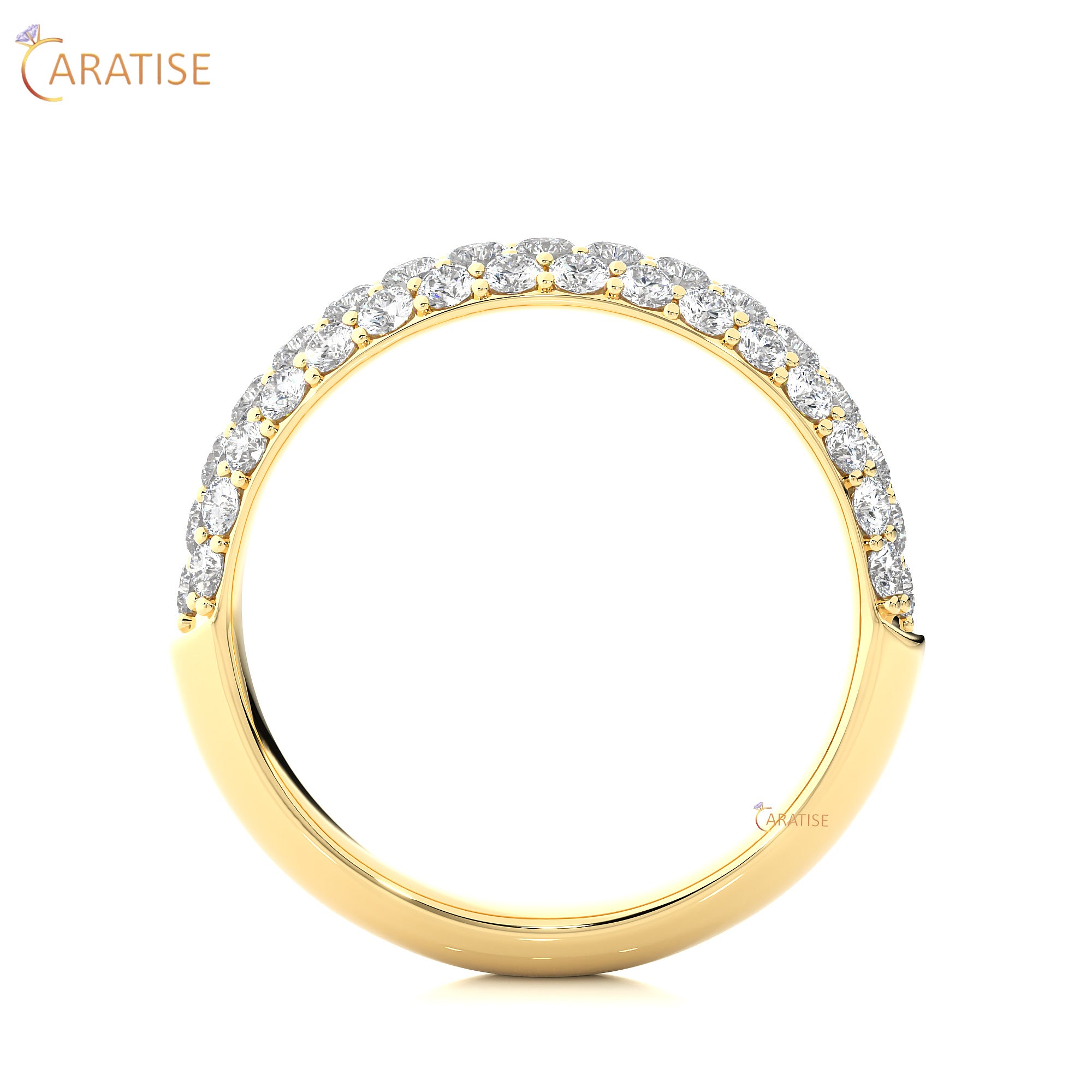 0.93 TDW Round Cut  Moissanite Diamond Band Ring 925 Silver