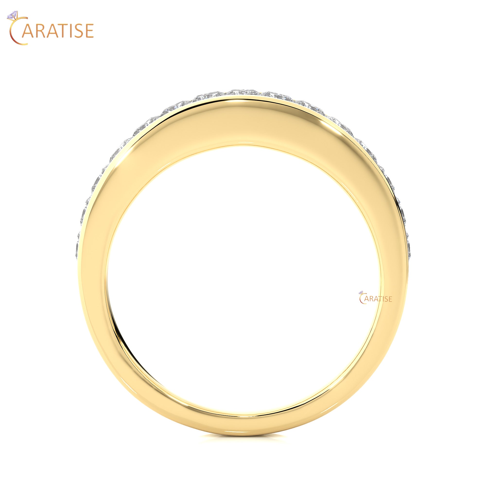 0.98 TDW Princess Cut Moissanite Diamond Band Ring 925 Silver