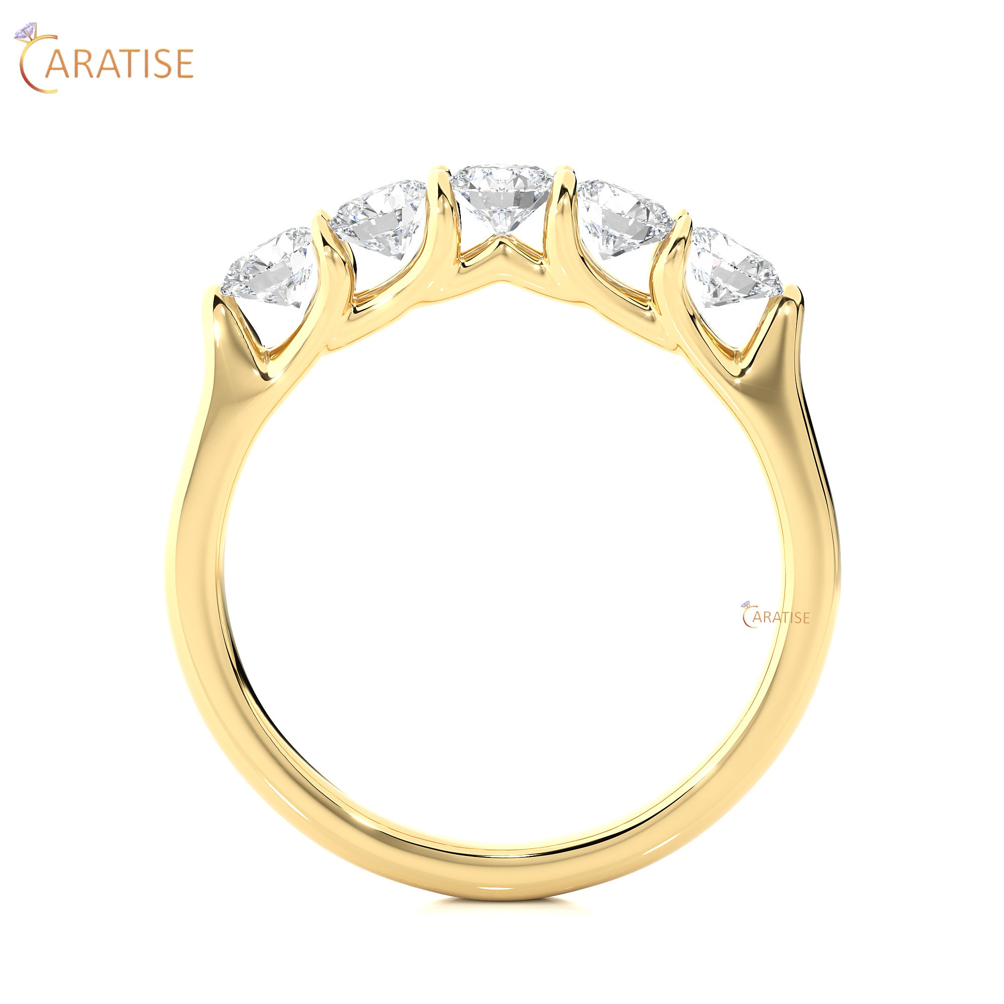 1.03 TDW Round Cut Moissanite Diamond Band Ring 925 Silver