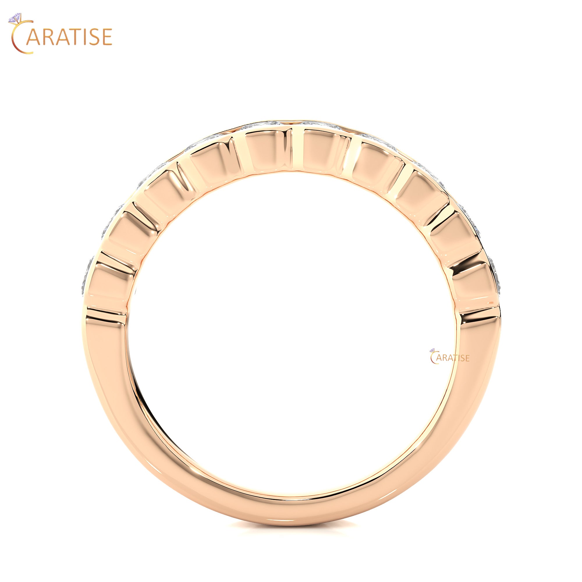 1.01 TDW Round Cut Moissanite Diamond Band Ring 925 Silver