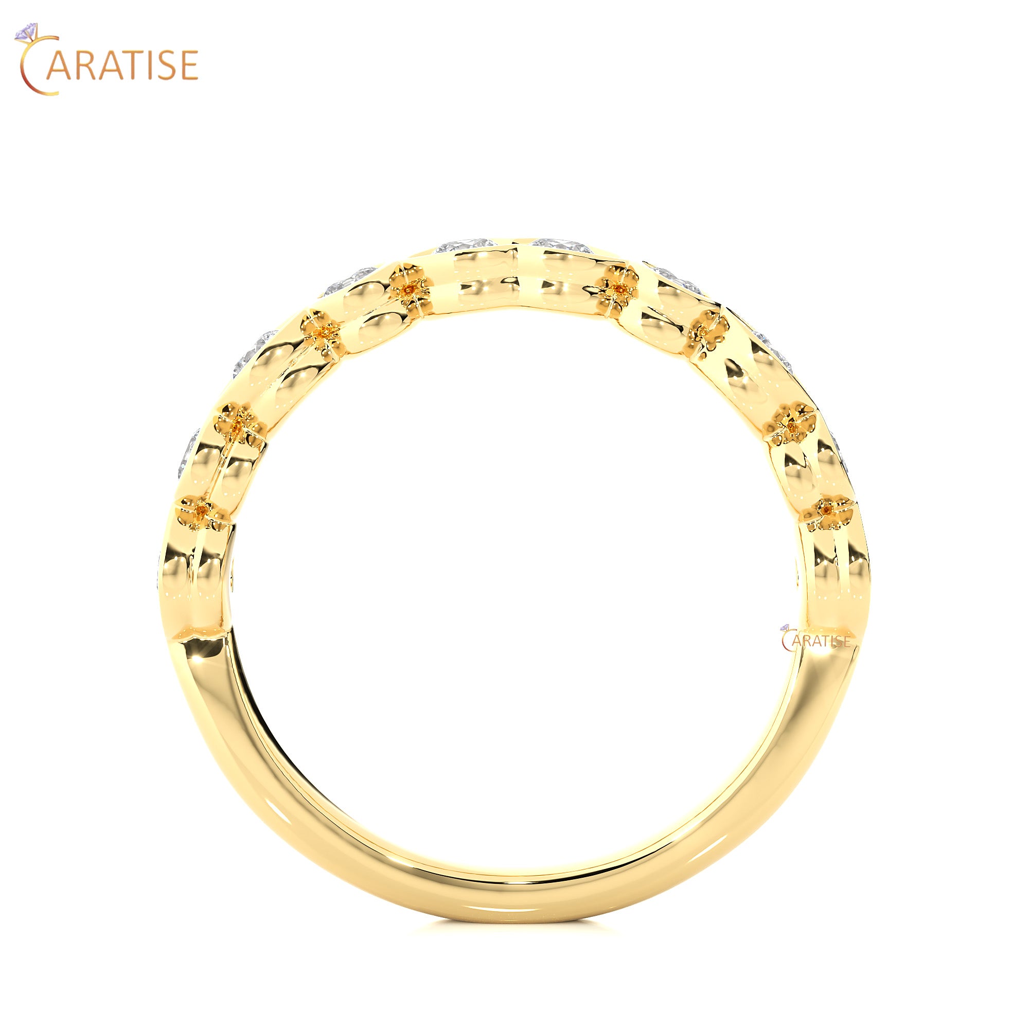 0.67 TDW Round Cut Moissanite Diamond Band Ring 925 Silver