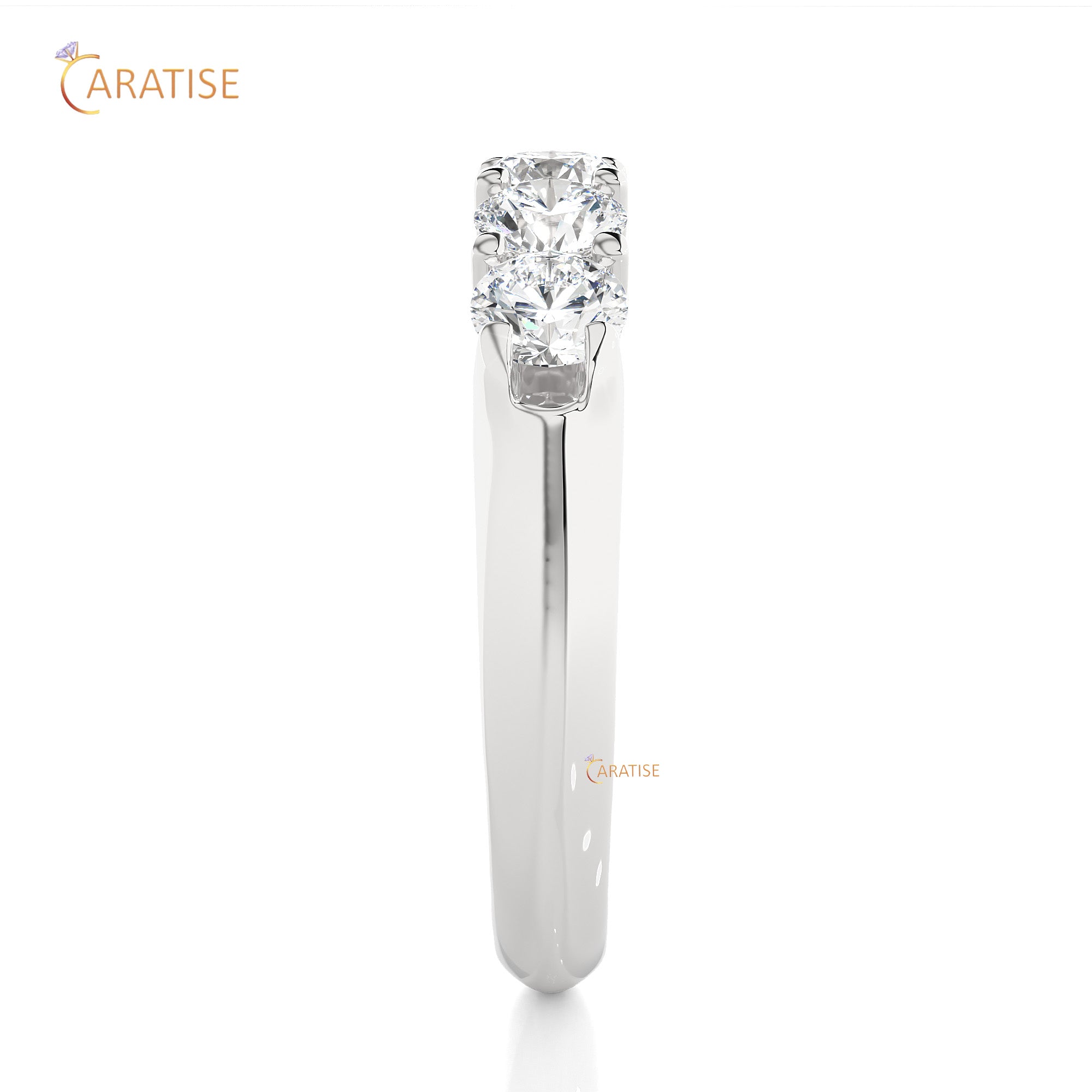 1.11 TDW Round Cut Moissanite Diamond Band Ring 925 Silver