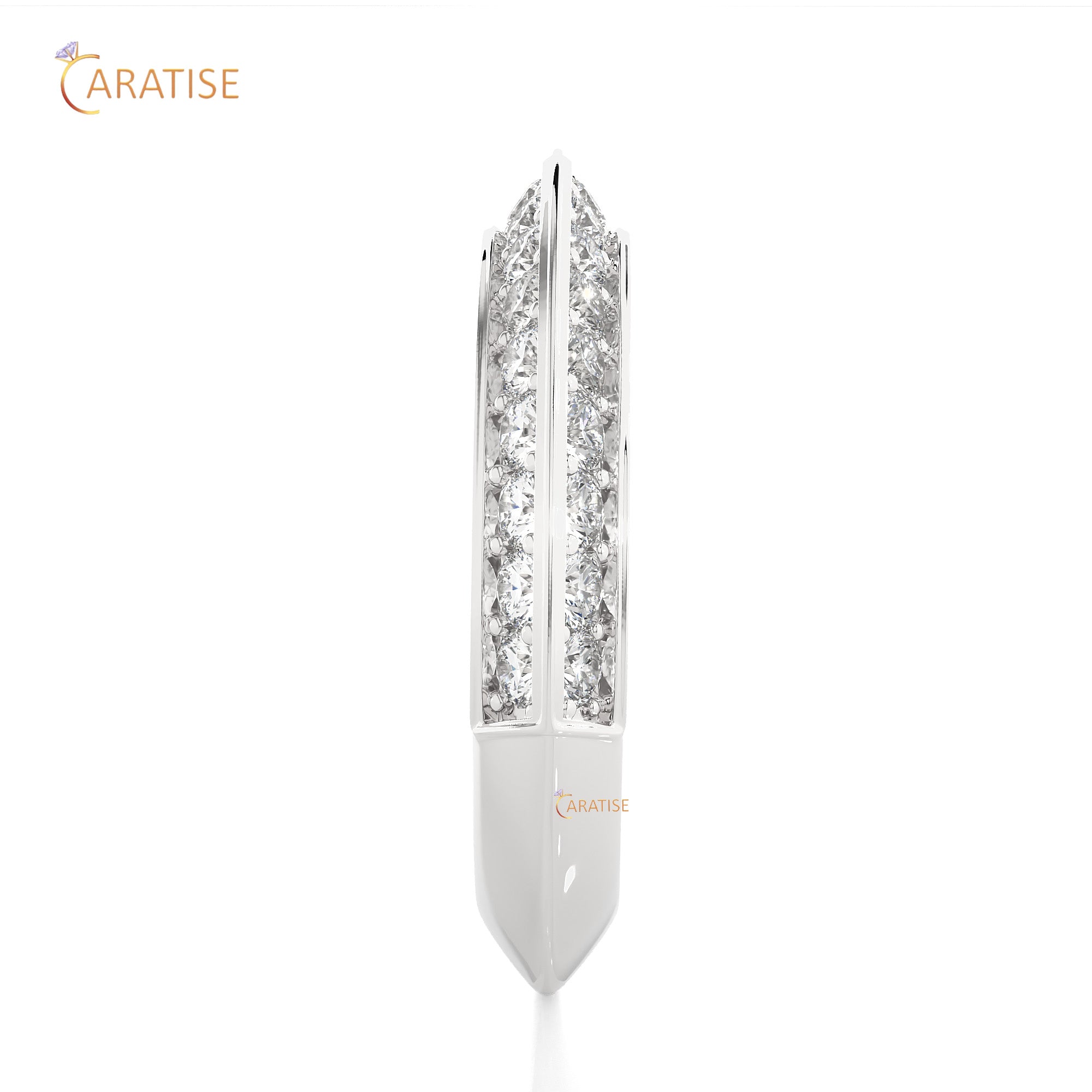 1.02 TDW Round Cut Moissanite Diamond Band Ring 925 Silver