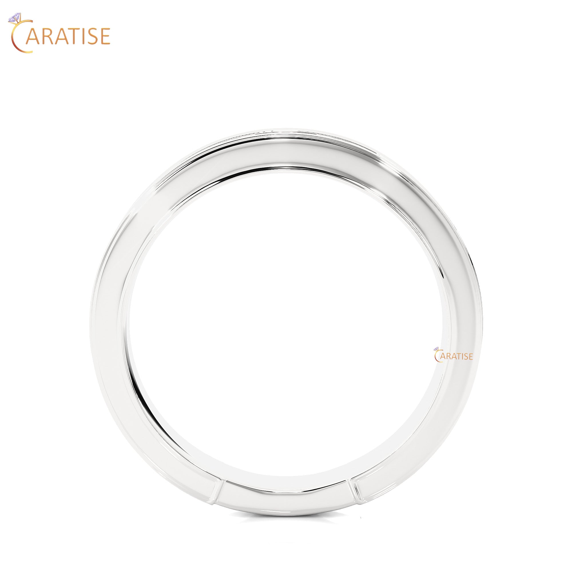 0.49 TDW Round Cut Moissanite Diamond Band Ring 925 Silver