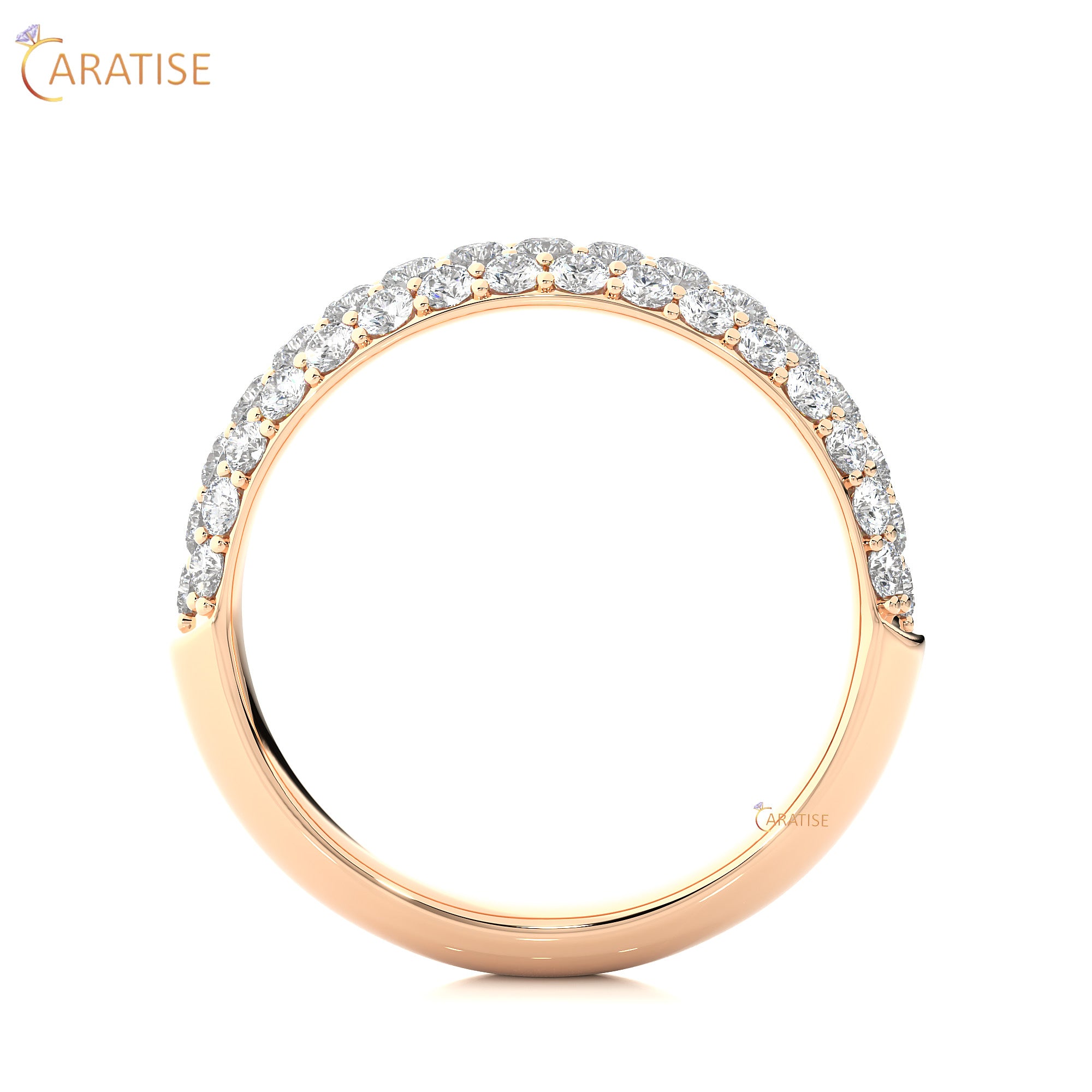 0.93 TDW Round Cut  Moissanite Diamond Band Ring 925 Silver