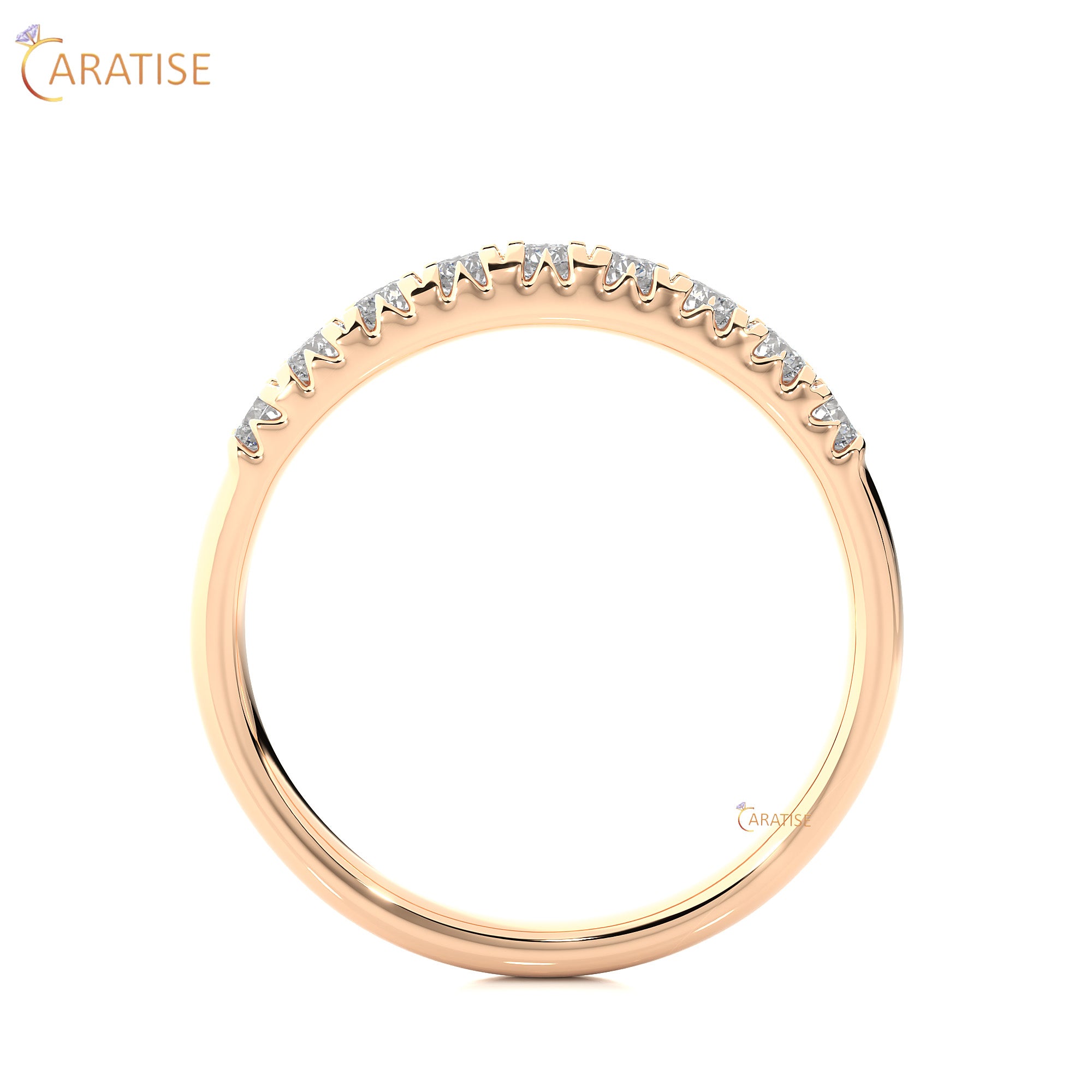 0.47 TDW Round Cut Moissanite Diamond Band Ring 925 Silver