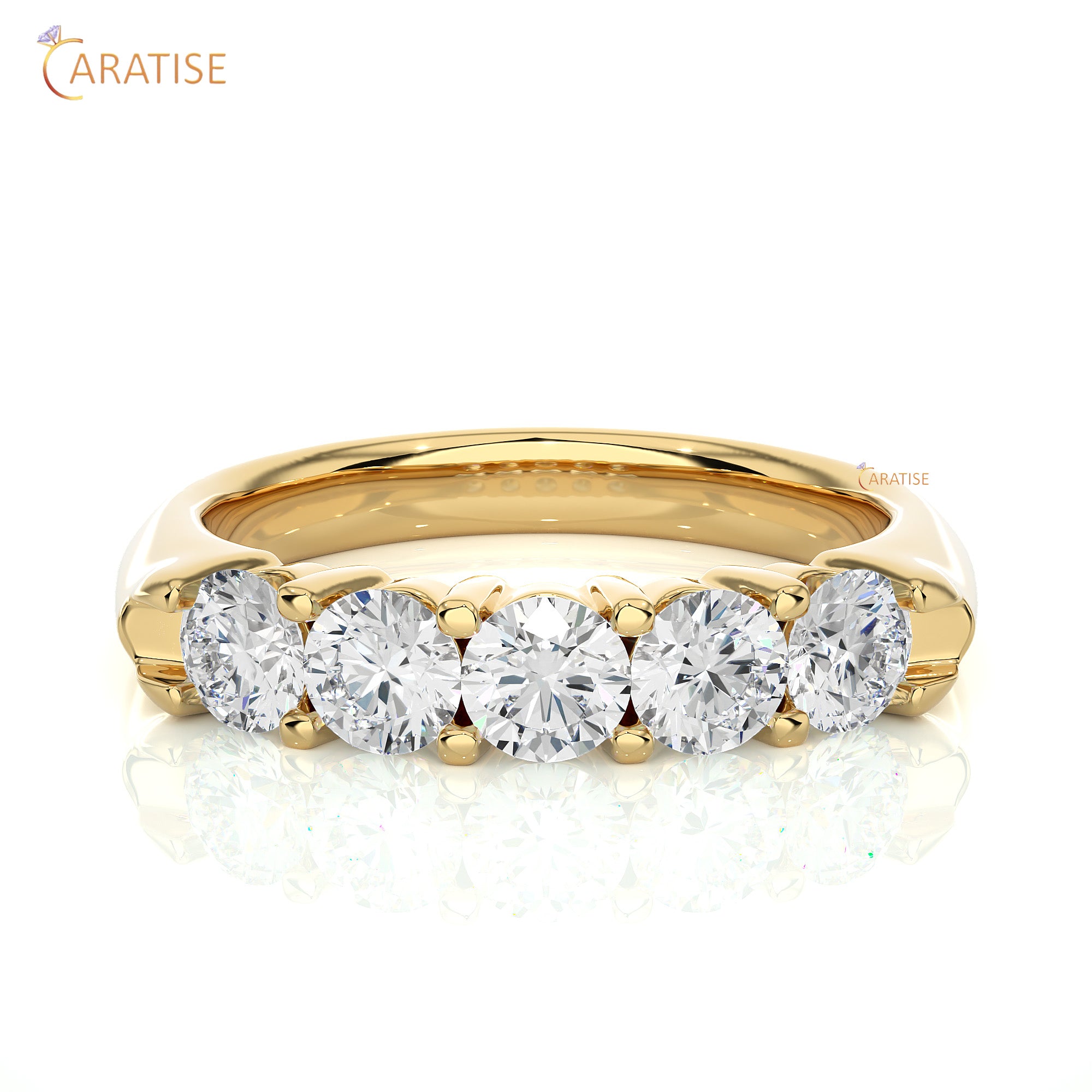 1.11 TDW Round Cut Moissanite Diamond Band Ring 925 Silver