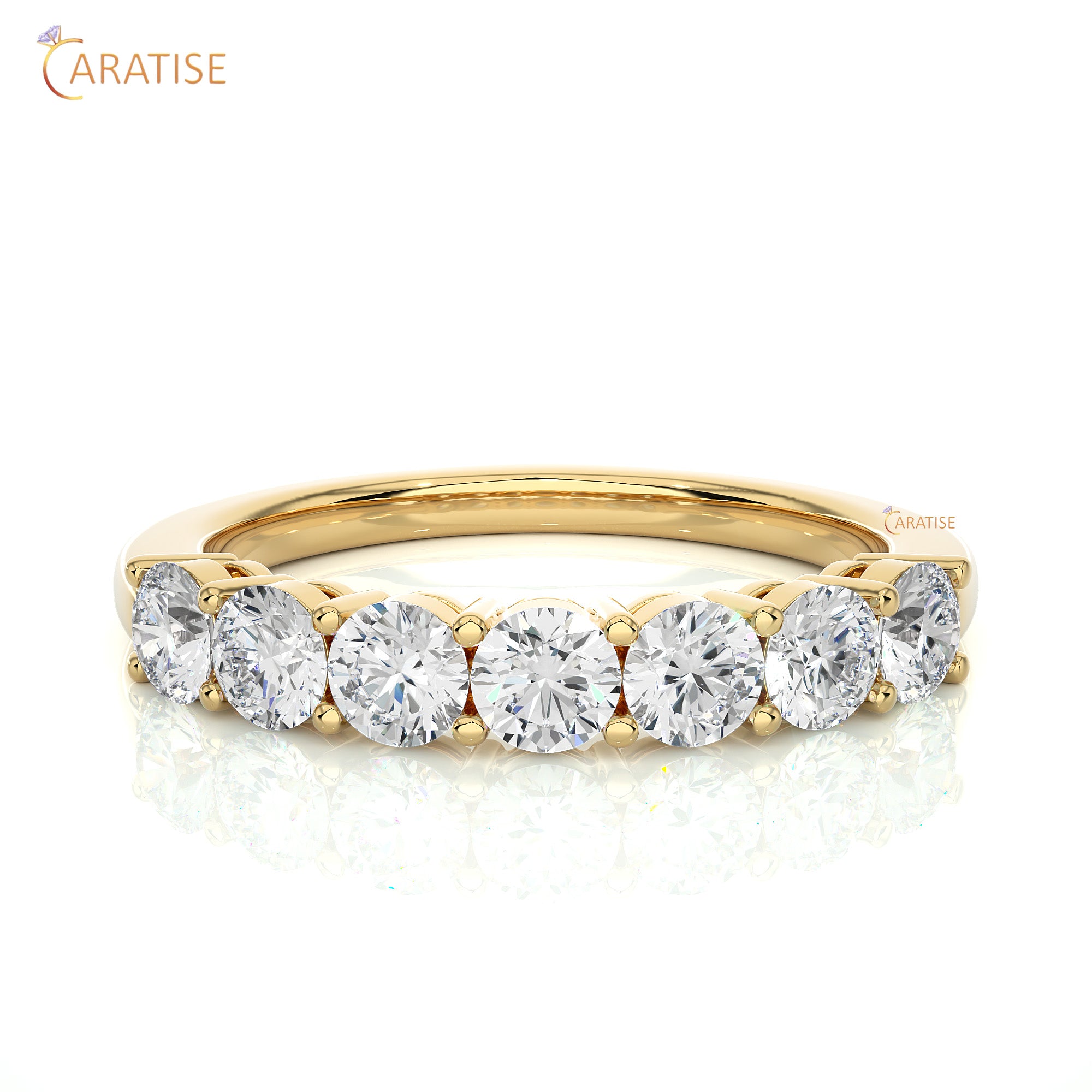 1.13 TDW Round Cut Moissanite Diamond Band Ring 925 Silver