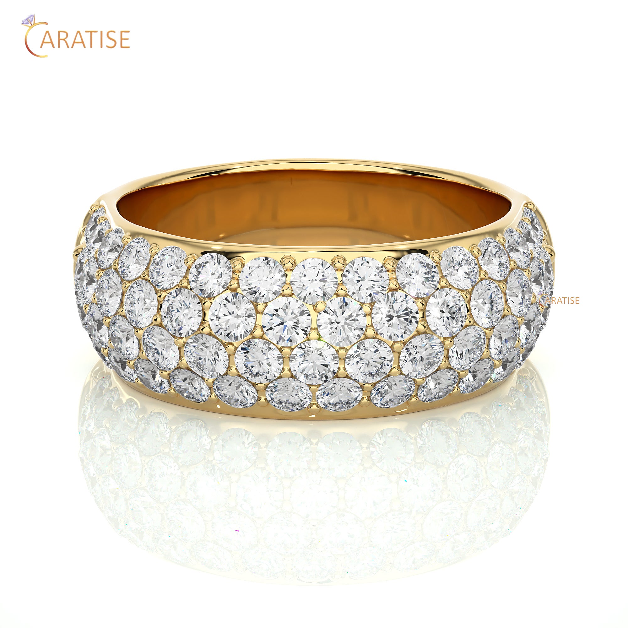 1.87 TDW Round Cut Moissanite Diamond Band Ring 925 Silver