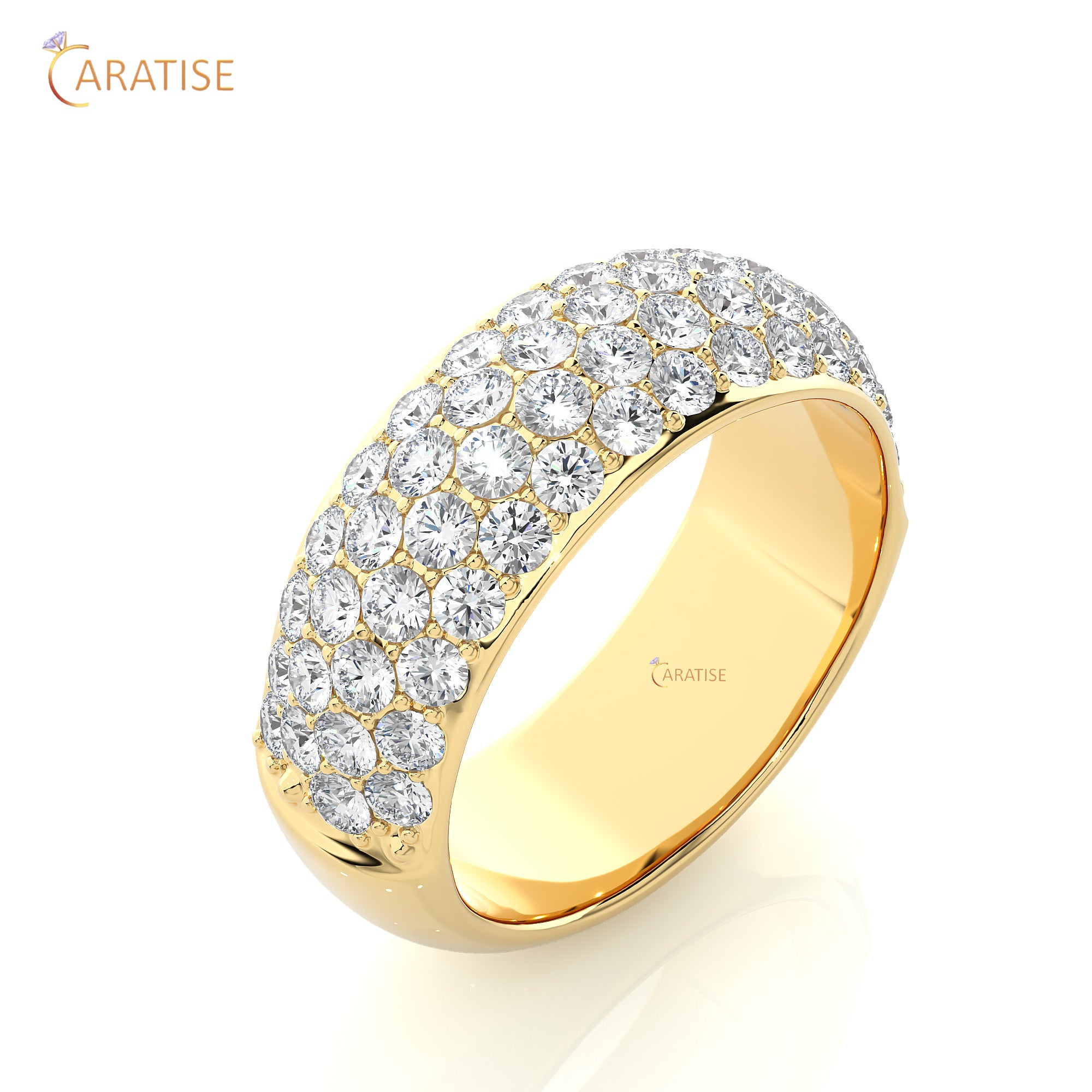 1.87 TDW Round Cut Moissanite Diamond Band Ring 925 Silver