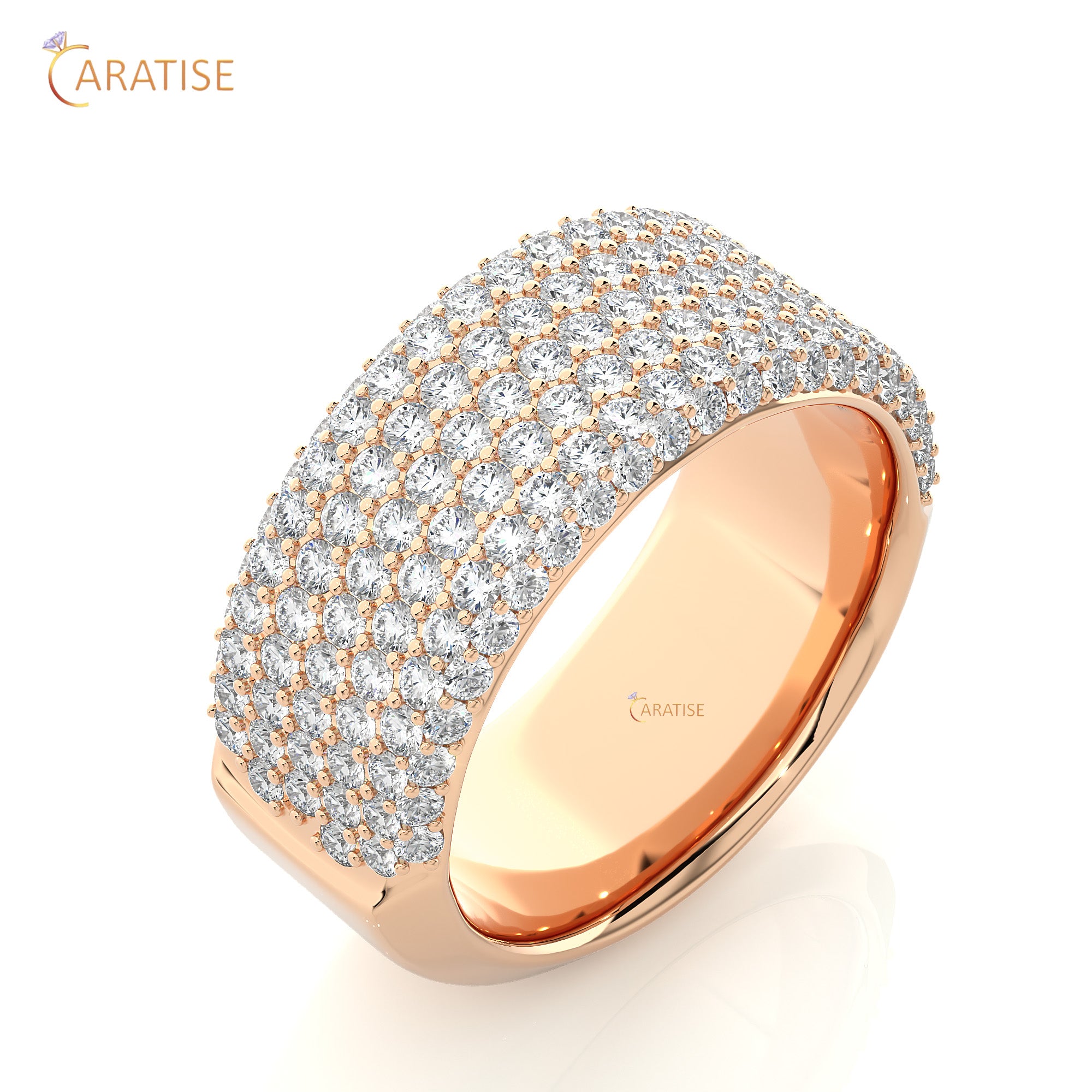 1.93 TDW Round Cut Moissanite Diamond Band Ring 925 Silver