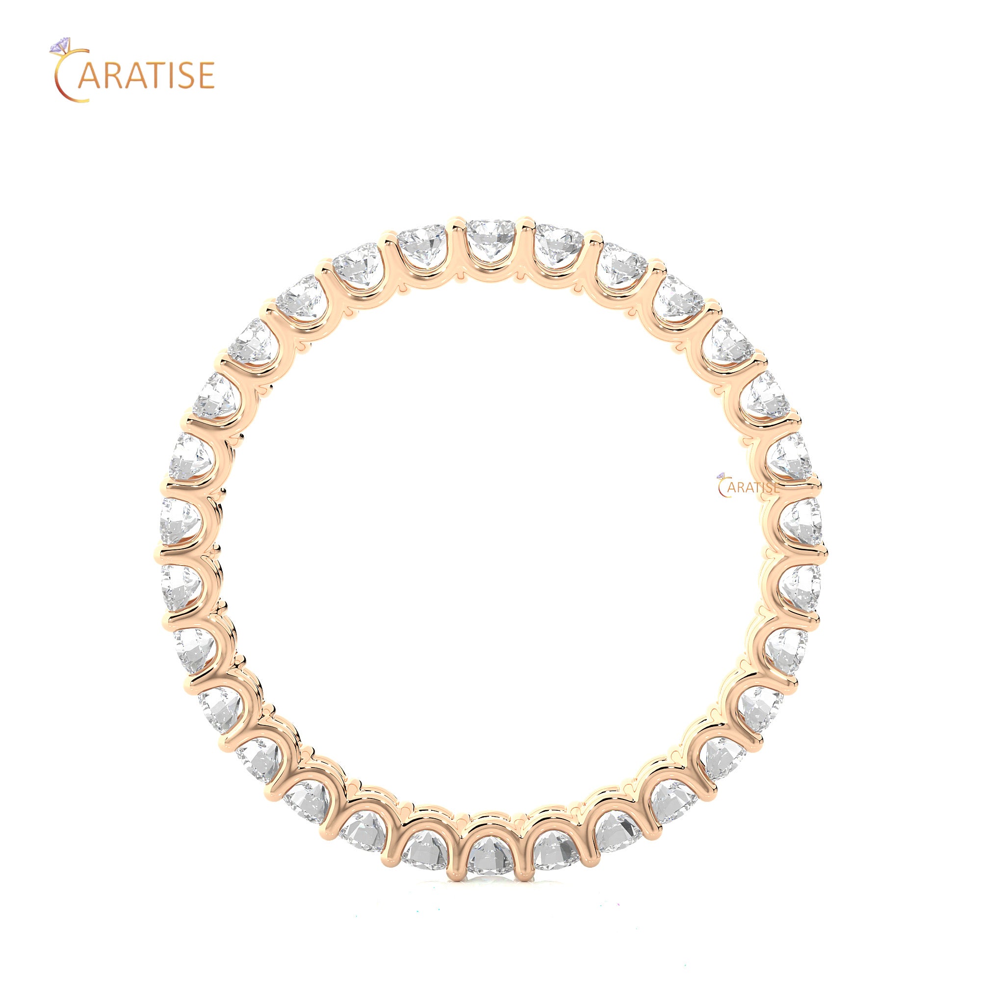 1.04 TDW Round Cut Moissanite Diamond Band 925 Silver