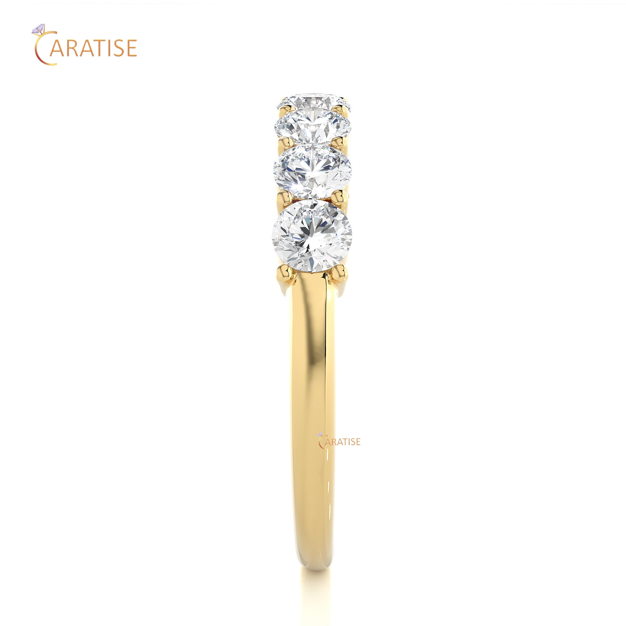 1.13 TDW Round Cut Moissanite Diamond Band Ring 925 Silver