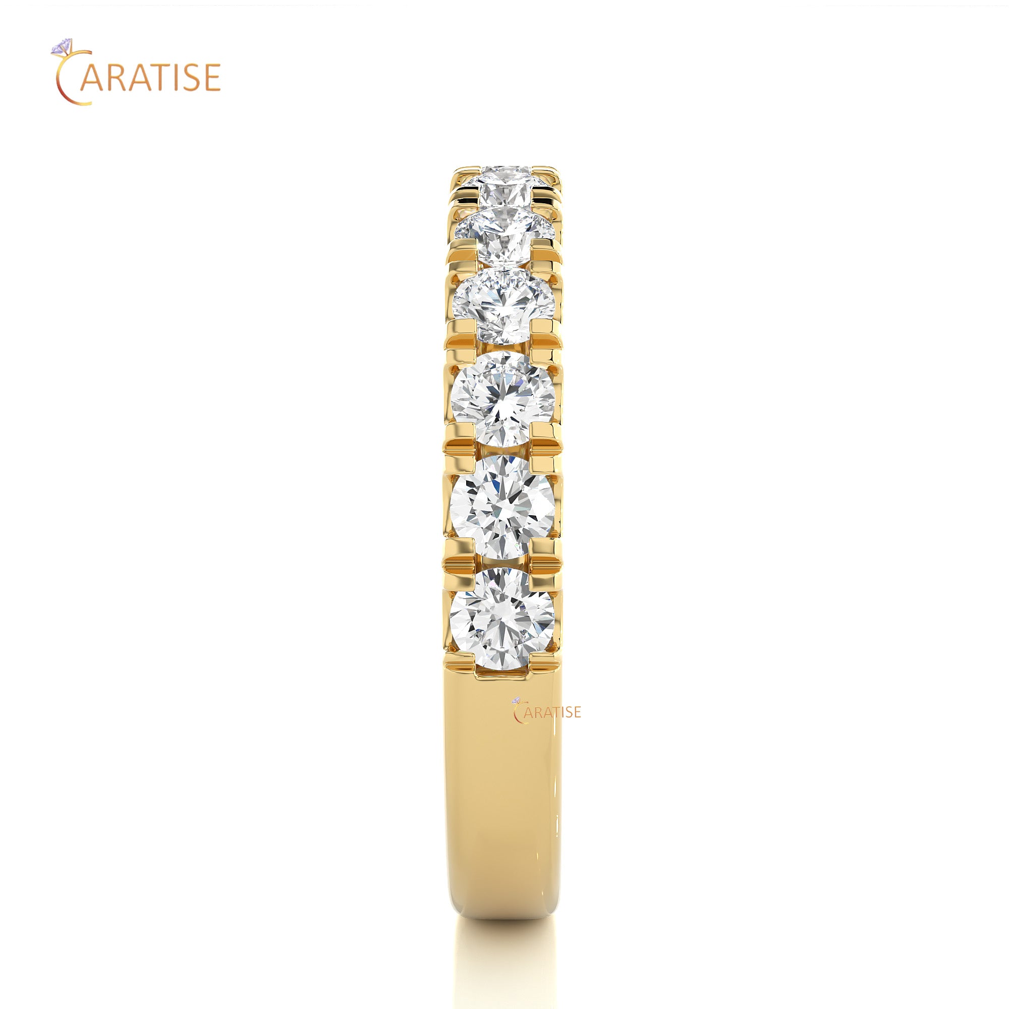 0.99 TDW Round Cut Moissanite Diamond Band Ring 925 Silver