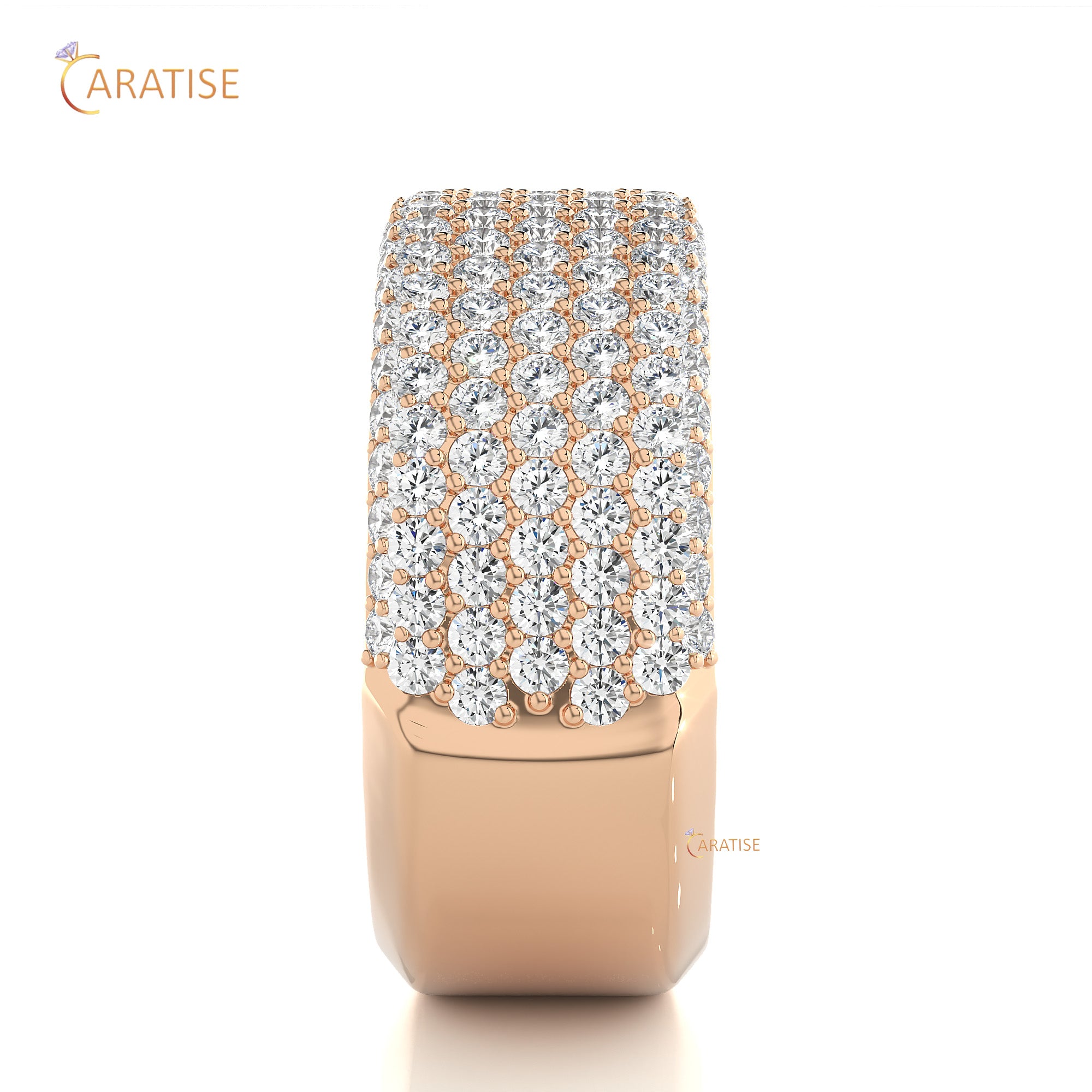 1.93 TDW Round Cut Moissanite Diamond Band Ring 925 Silver