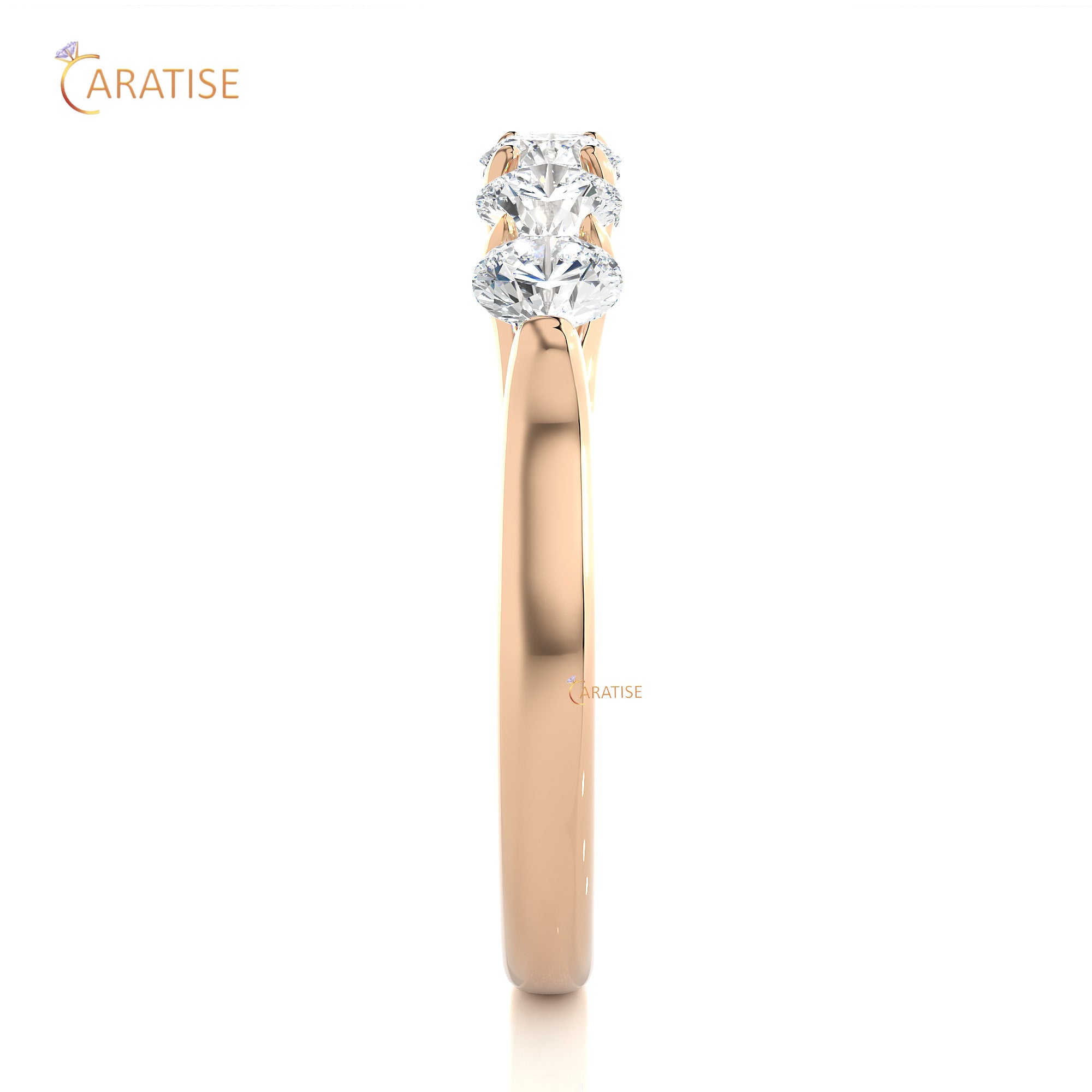 1.03 TDW Round Cut Moissanite Diamond Band Ring 925 Silver