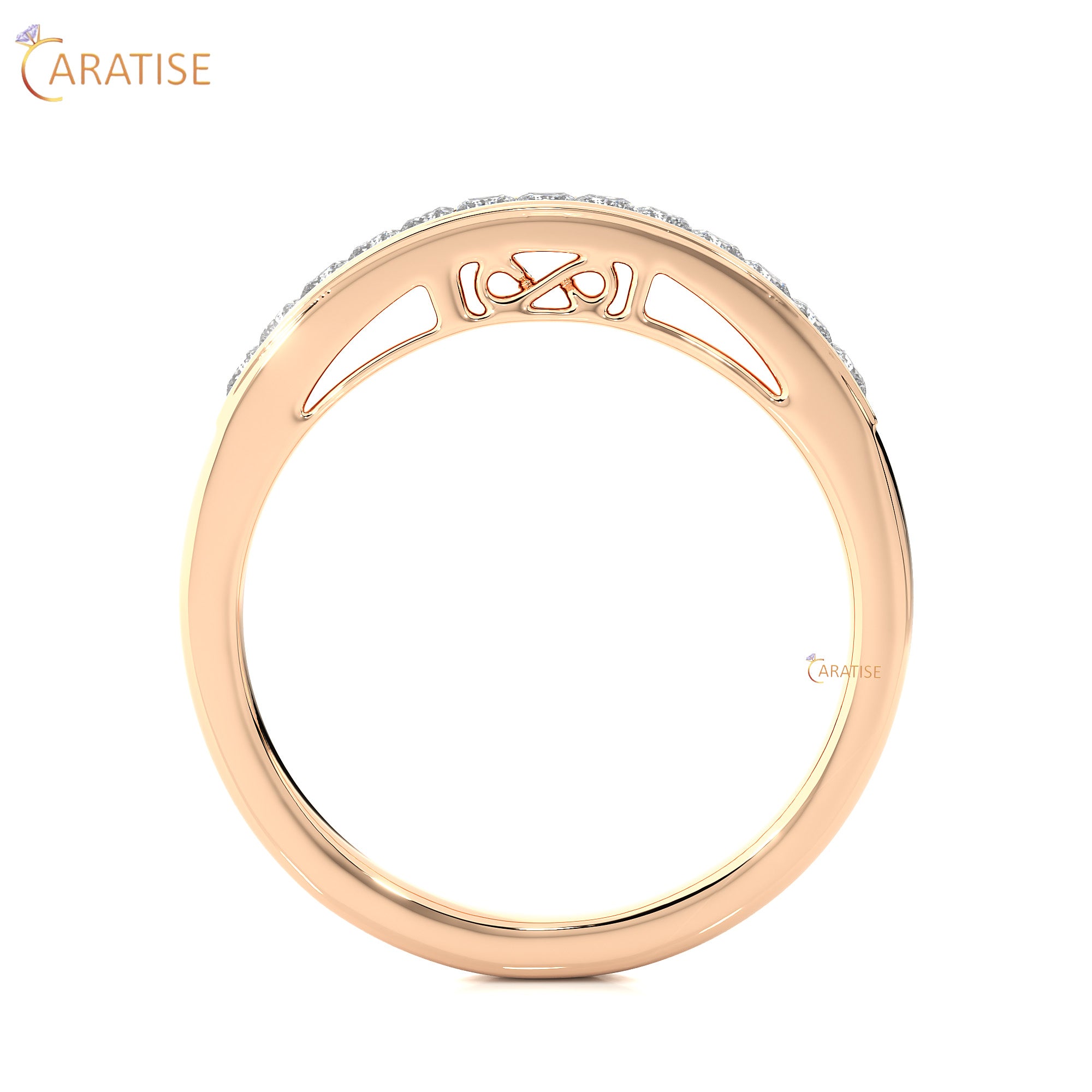 0.32 TDW Princess Cut Moissanite Diamond Band Ringn 925 Silver