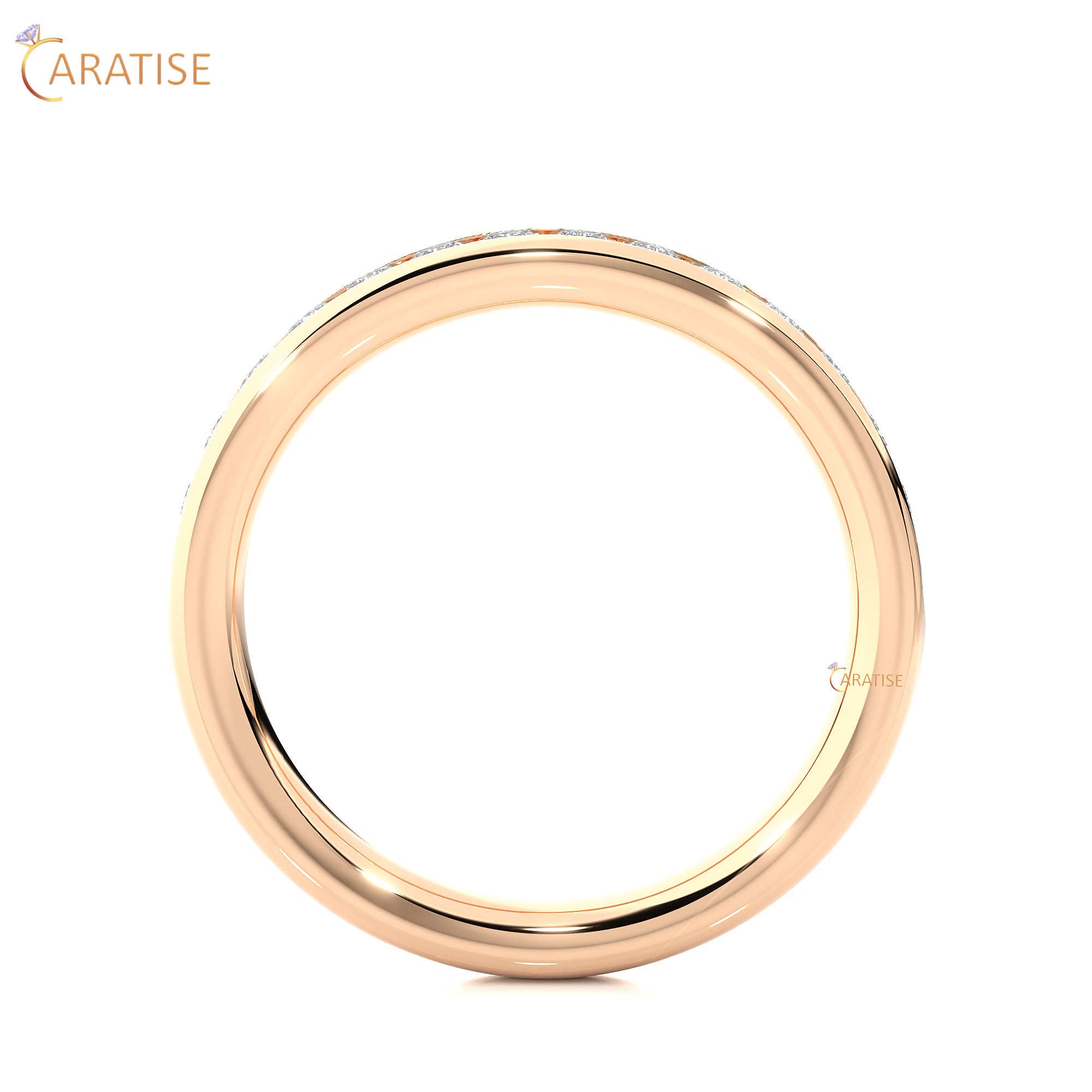 0.35 TDW Round Cut Moissanite Diamond Band Ring 925 Silver